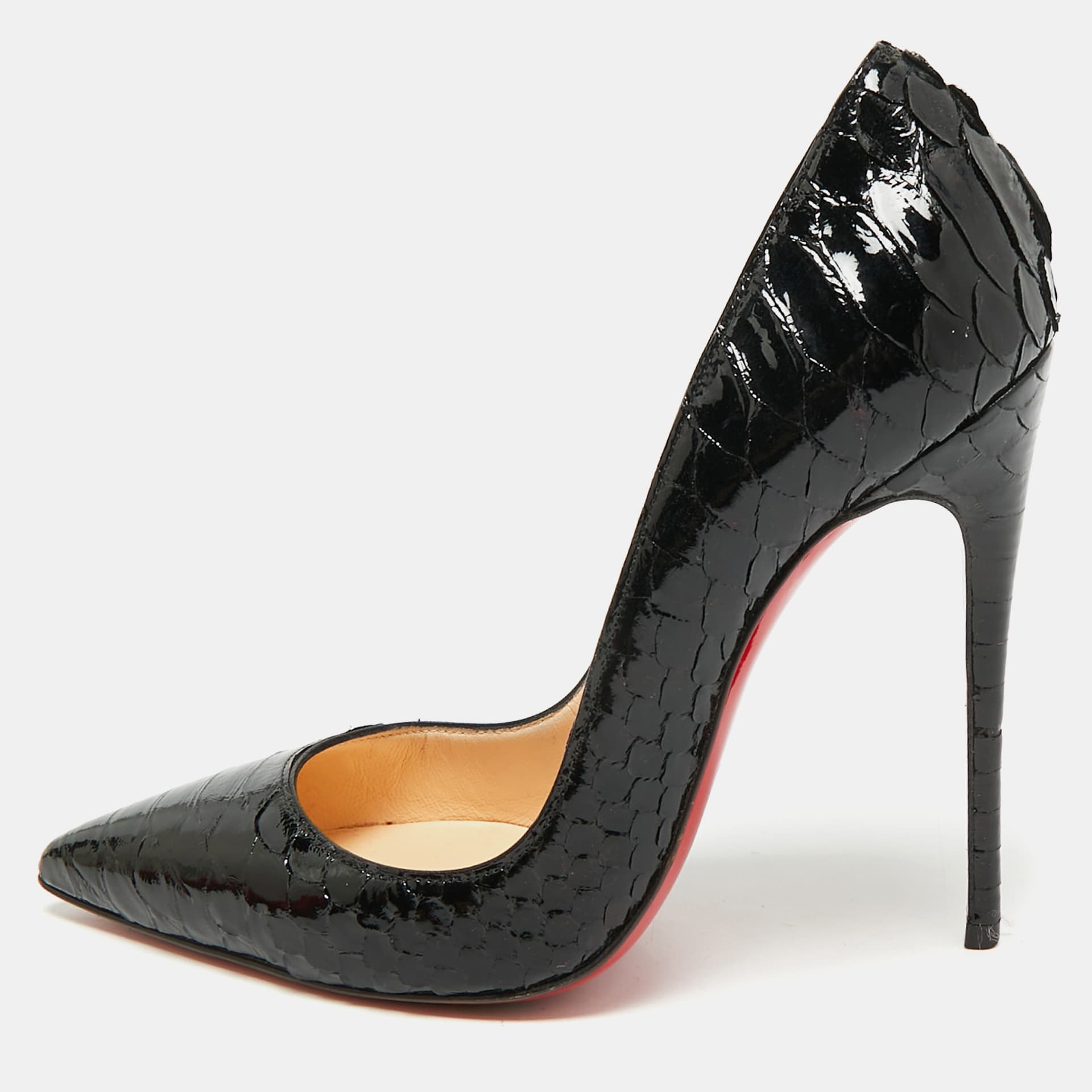 Christian Louboutin Pigalle Size 35 Black Patent Leather Pumps