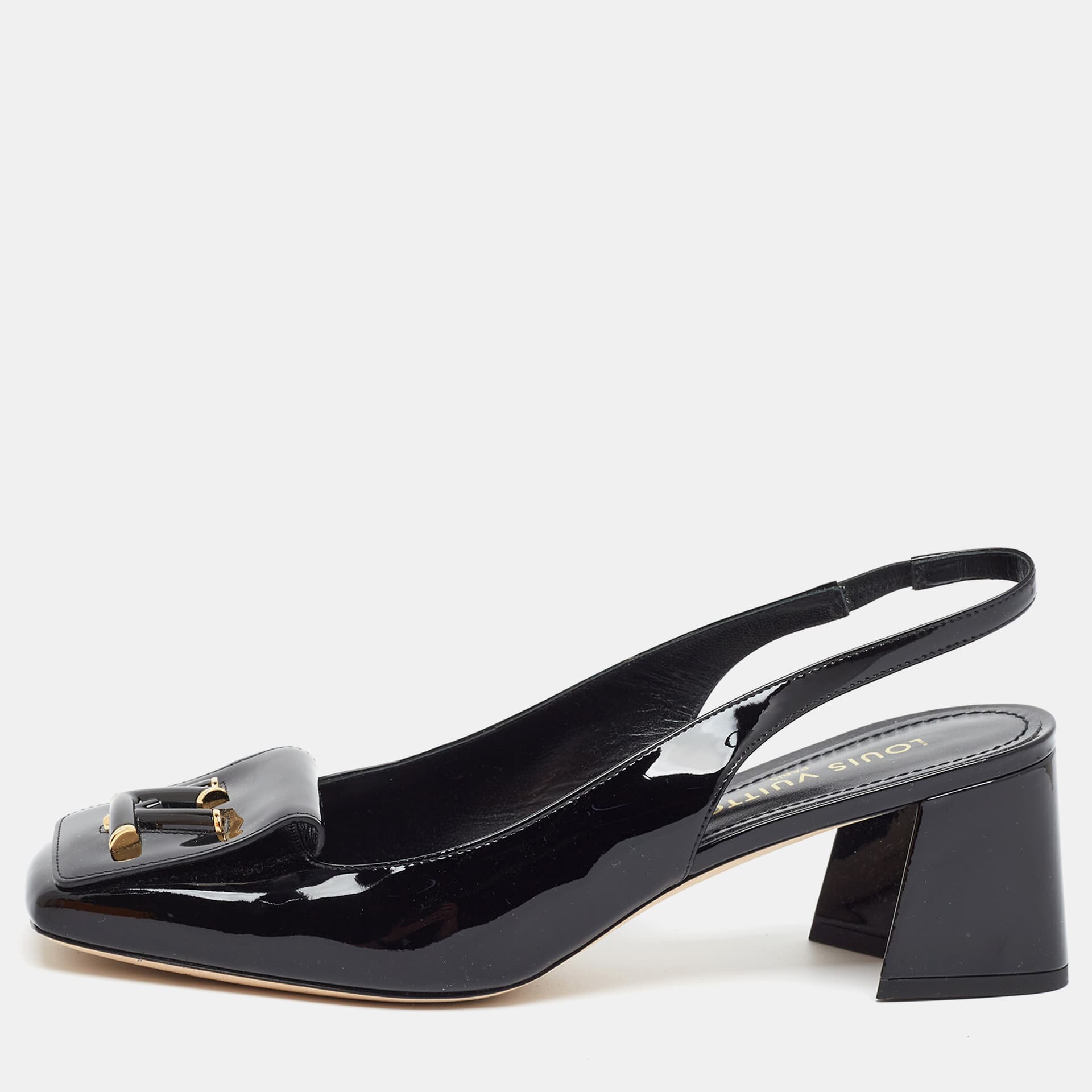 Louis Vuitton Shake Size 41 Black Patent Leather Slingback Pumps
