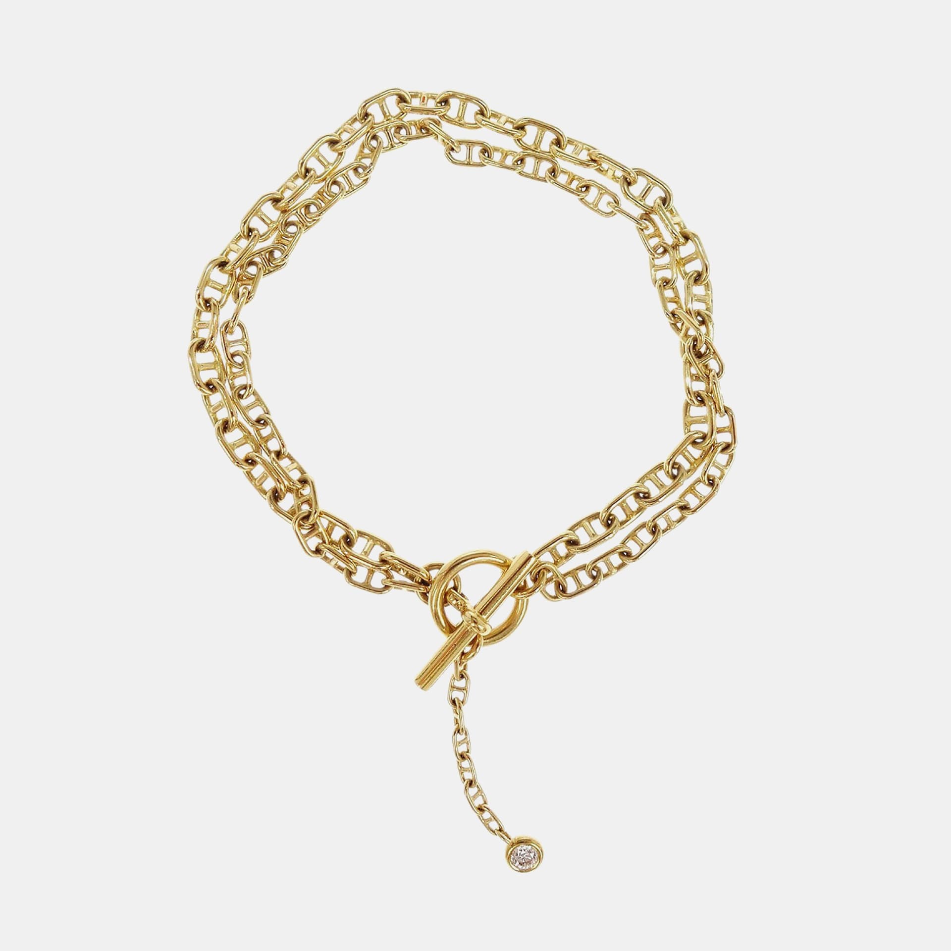 Hermes Chaine d'Ancre 15G026446 18k Yellow Gold Diamond Bracelet