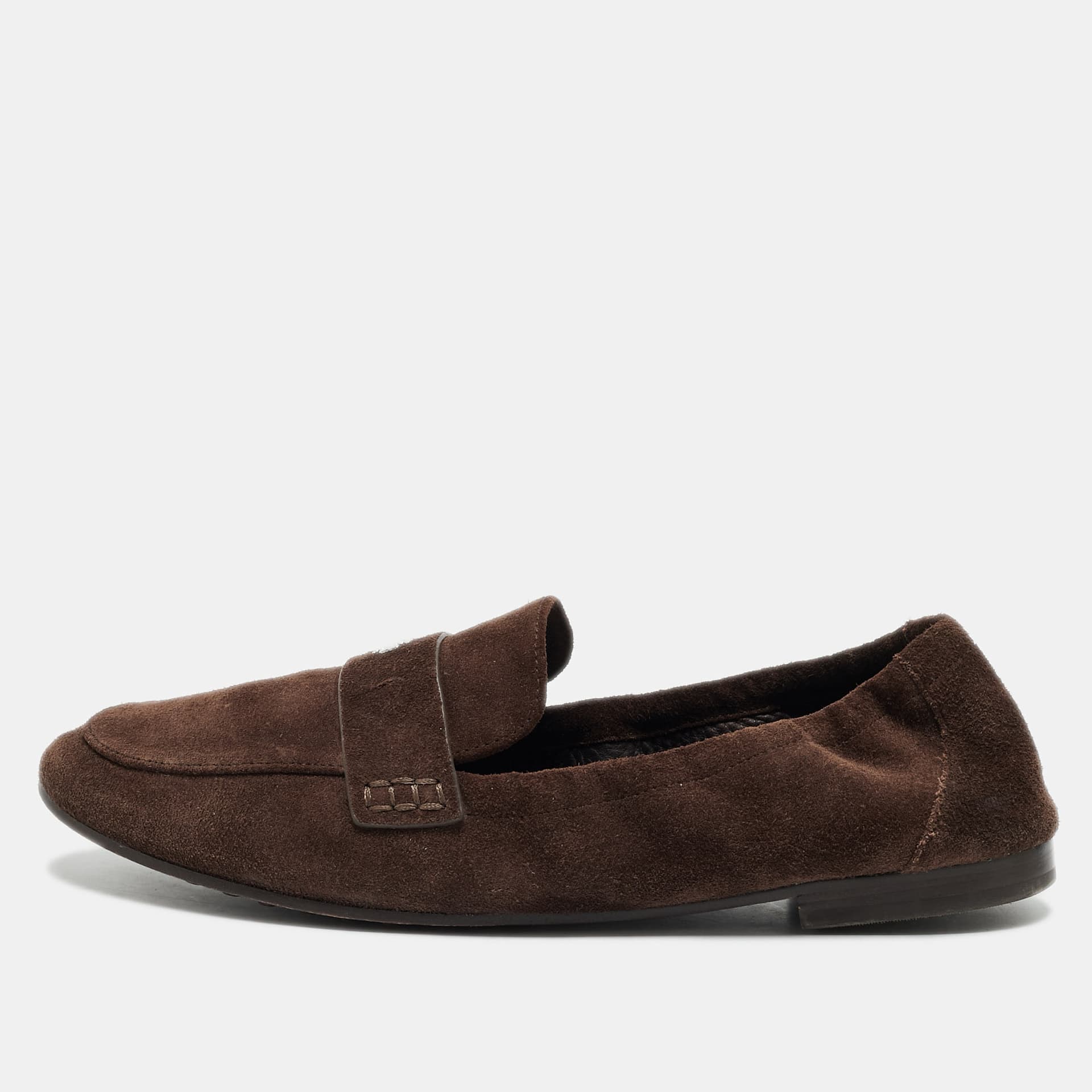 Tory Burch Size 39 Brown Suede Ballet Smoking Slippers