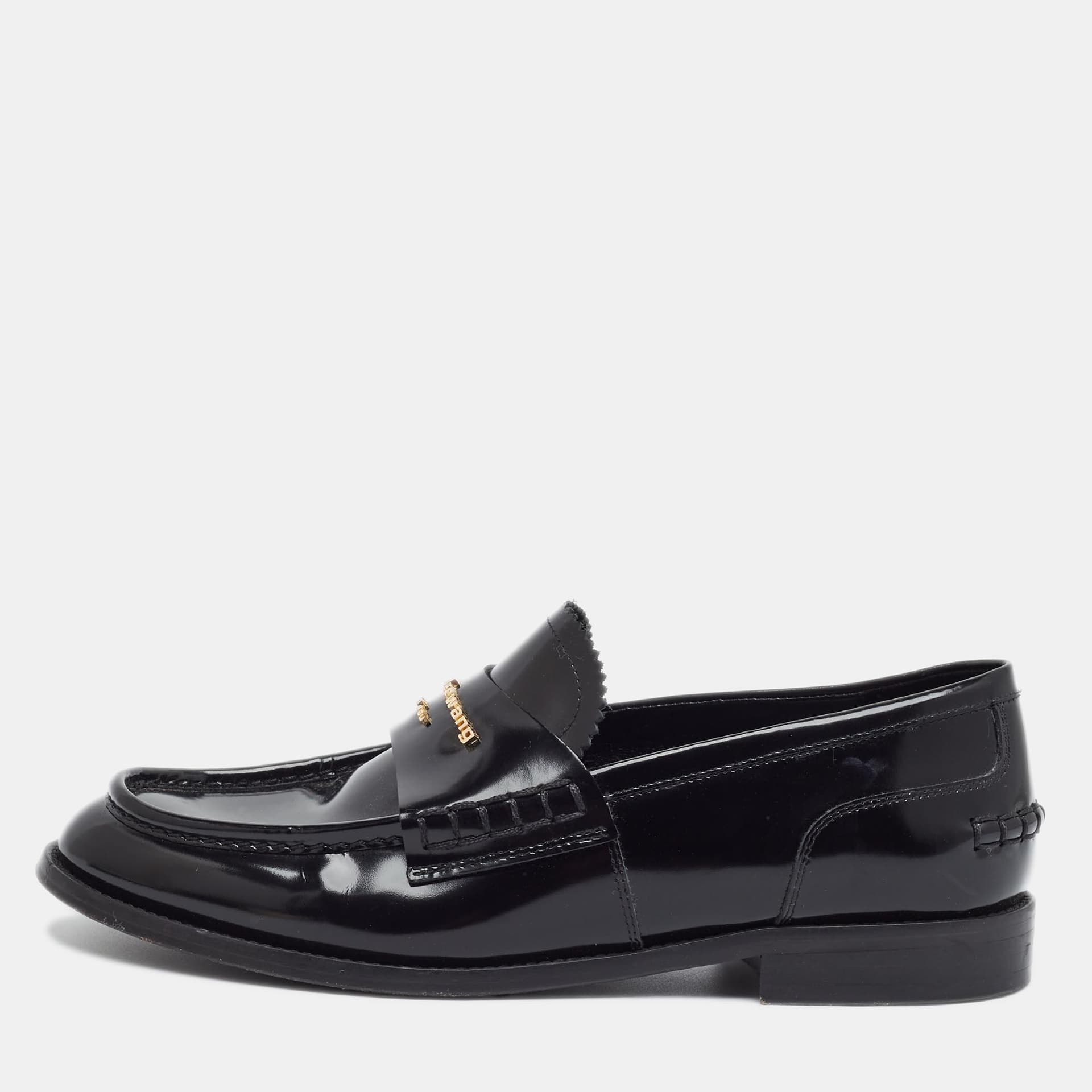 Alexander Wang Carter Size 40 Black Patent Leather Loafers