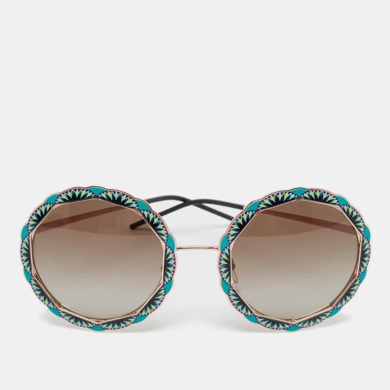 Emporio Armani Green/Grey Gradient EA 2054 Printed Round Sunglasses