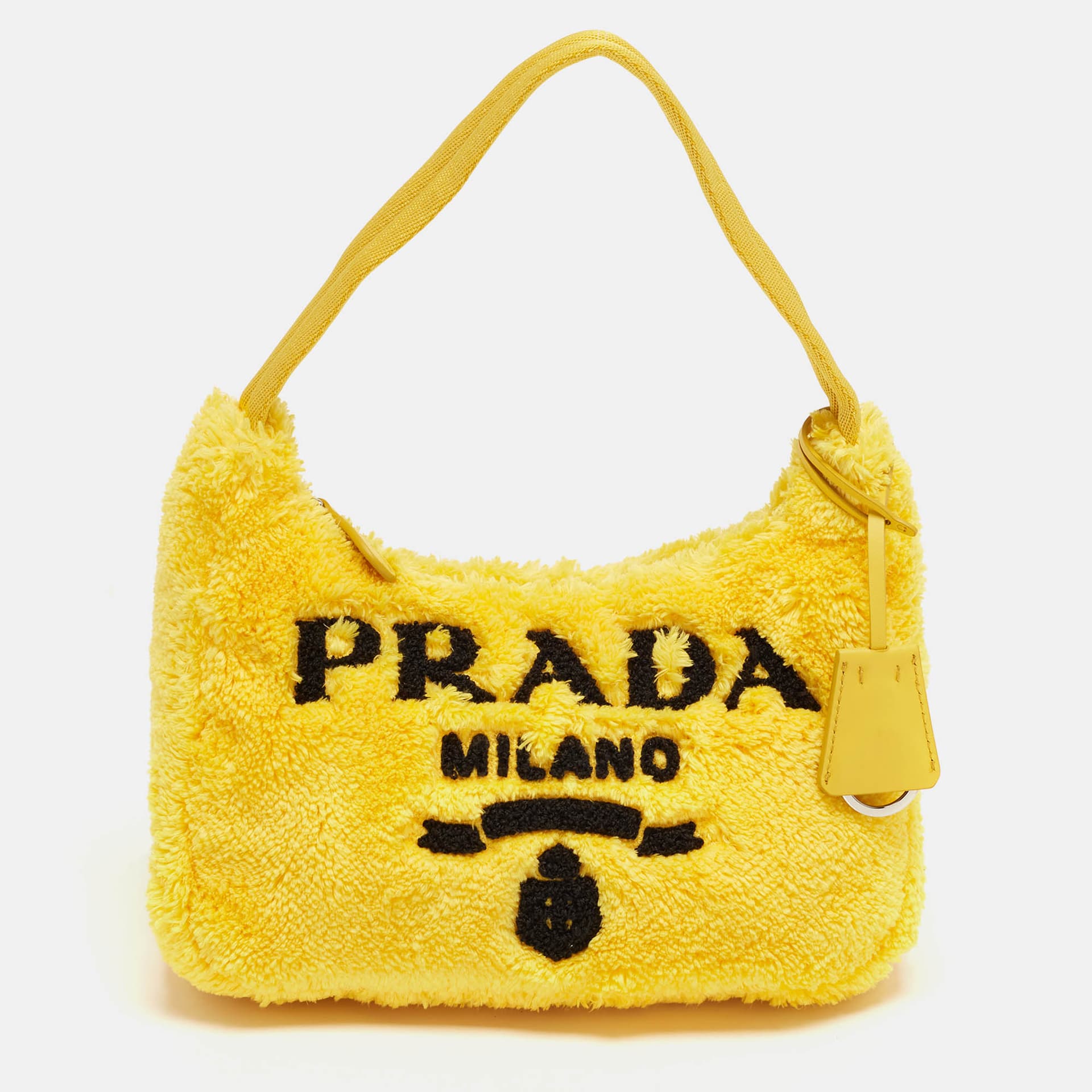 Prada Re-Edition 2000 Yellow Terrycloth Shoulder Bag
