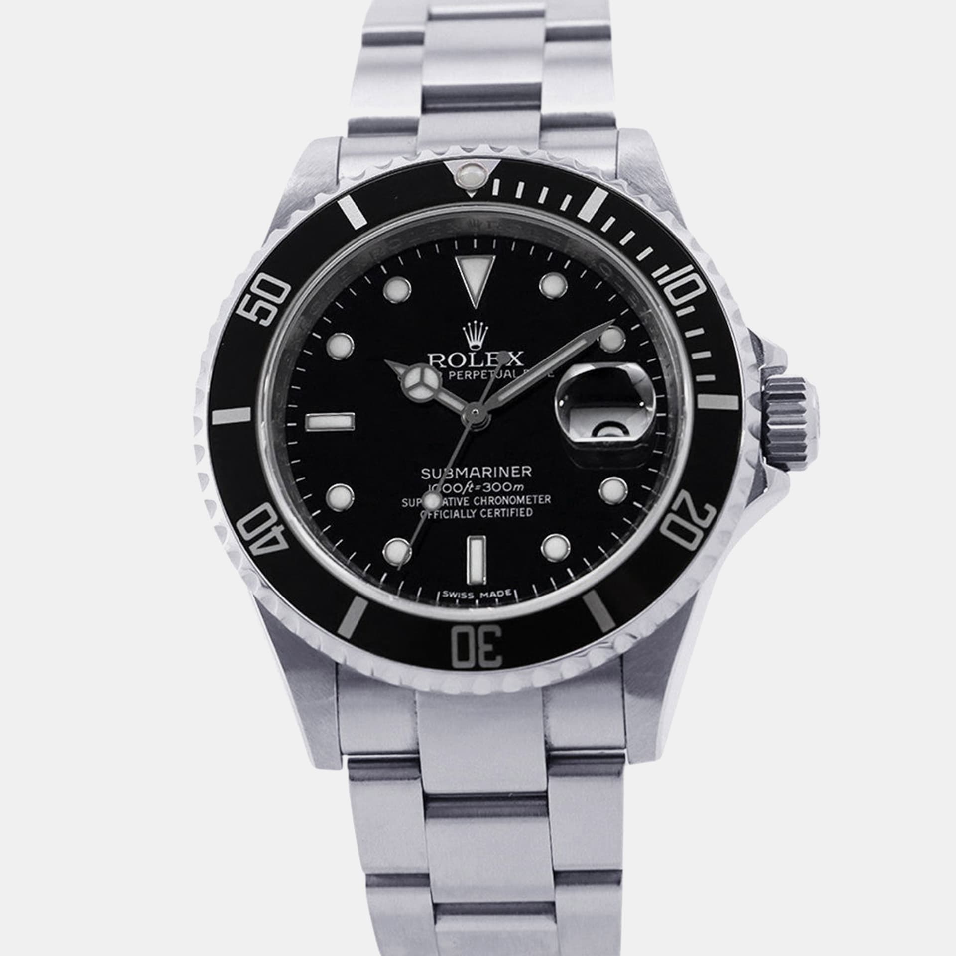 Rolex Submariner 16610 Black Stainless Steel Automatic Men Wristwatch 40mm