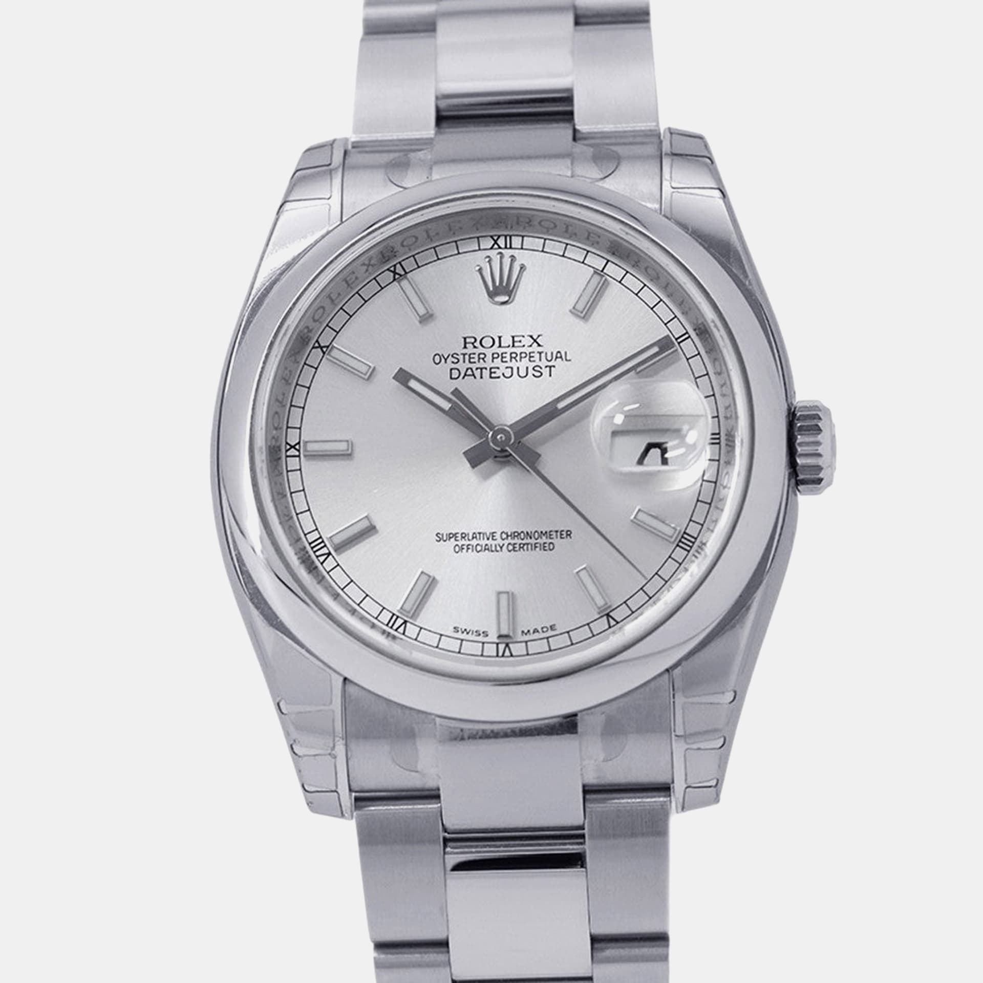 Rolex Datejust 116200 Silver Stainless Steel Men Wristwatch 36 mm