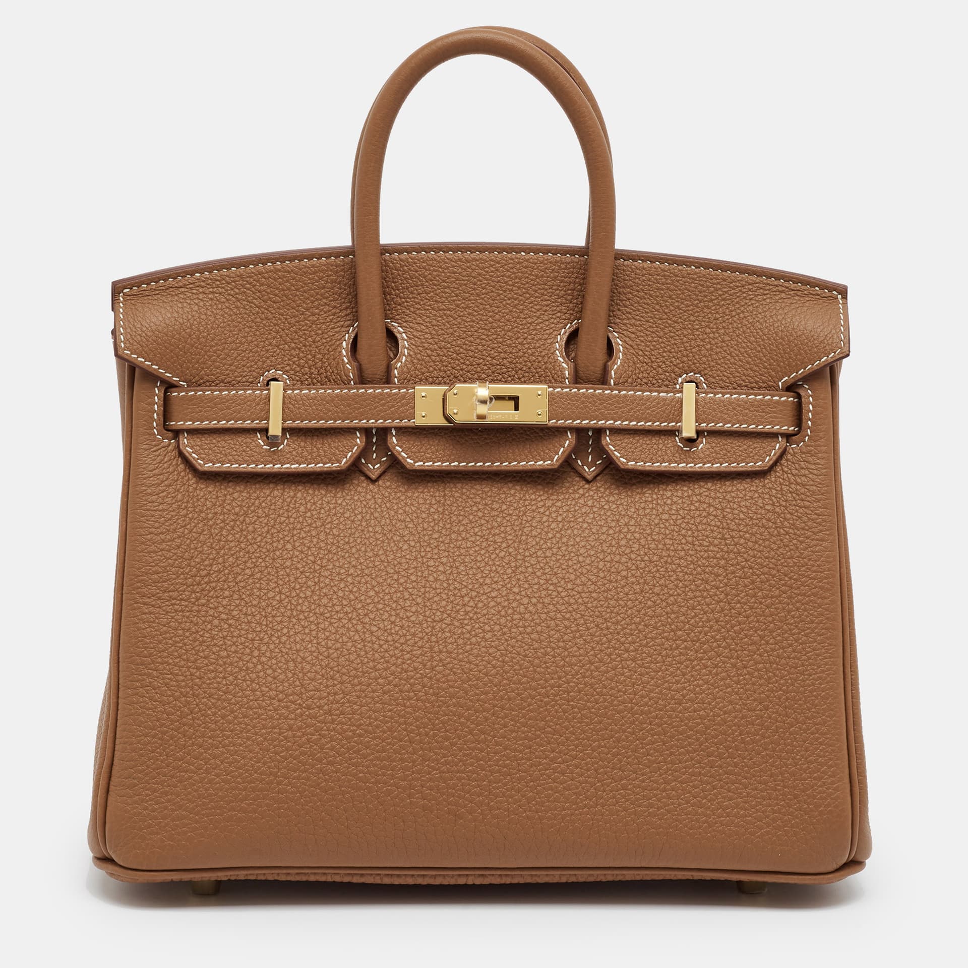 Hermes Birkin 25 Gold Finish Gold Togo Leather Tote