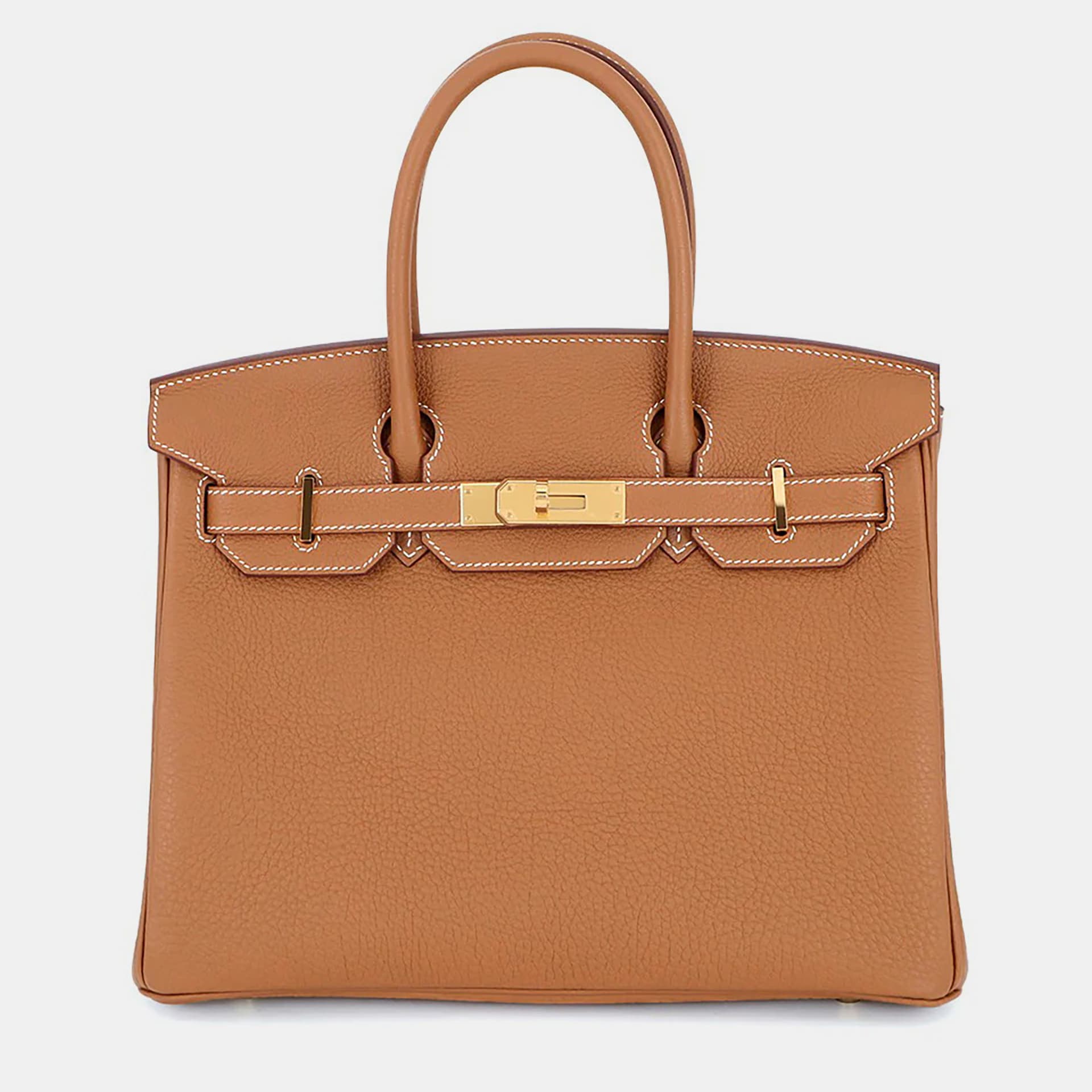 Hermes Birkin 30 Gold Togo Calfskin Leather Top Handle Bag