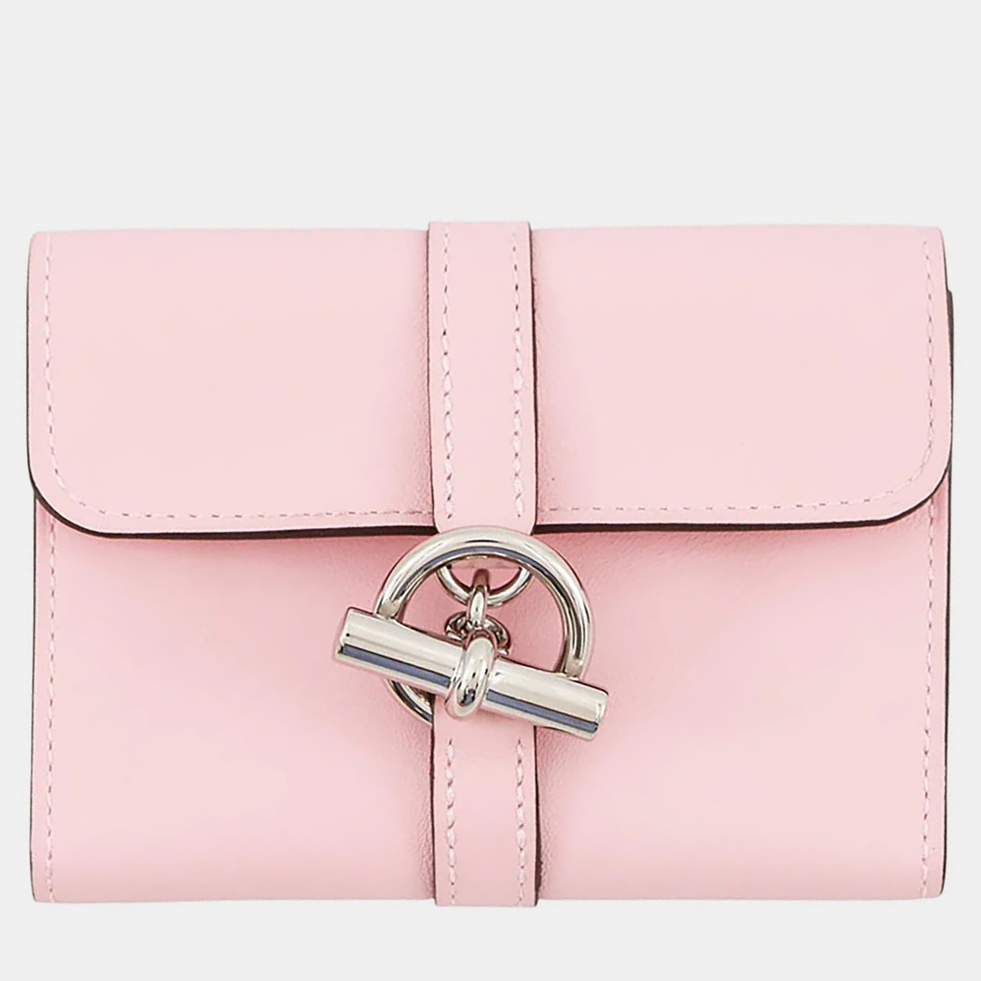 Hermes Glenan Compact Rose Sakura Swift Leather Wallet Bag