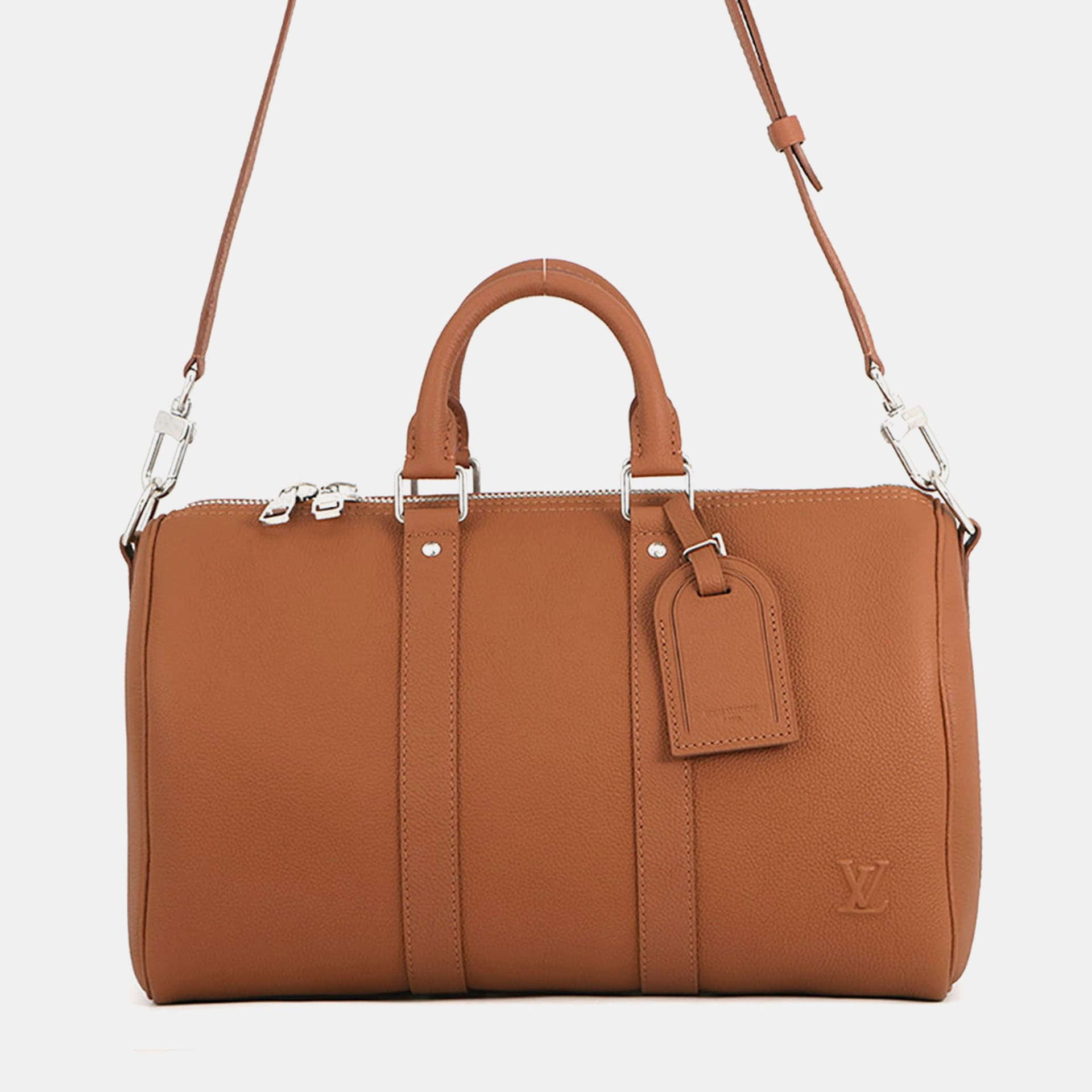 Louis Vuitton Keepall Bandouliere 35 Tan Aerogram Calfskin Leather Travel Bag