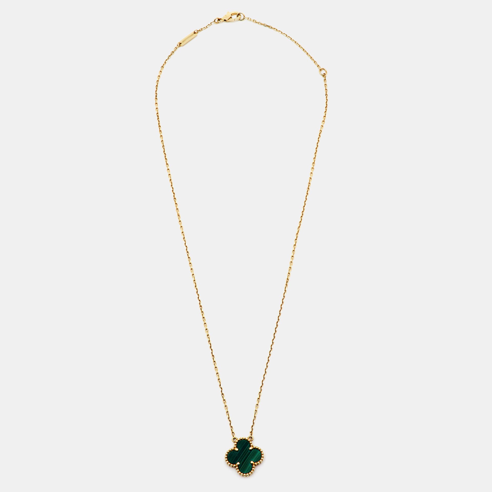 Van Cleef & Arpels Vintage Malachite 18k Yellow Gold Necklaces