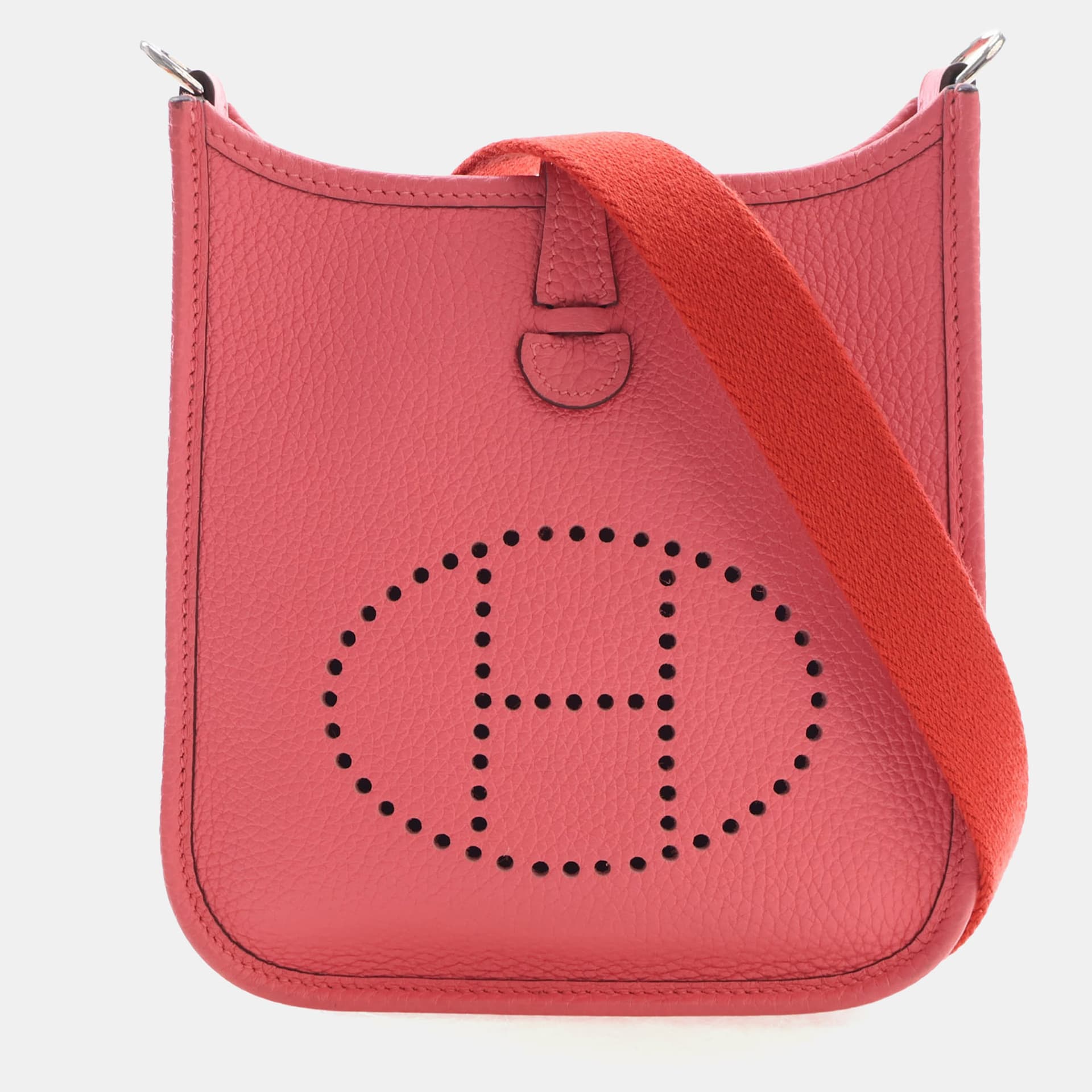 Hermes Evelyne 16 Rose Lipstick Clemence Leather Crossbody Bag
