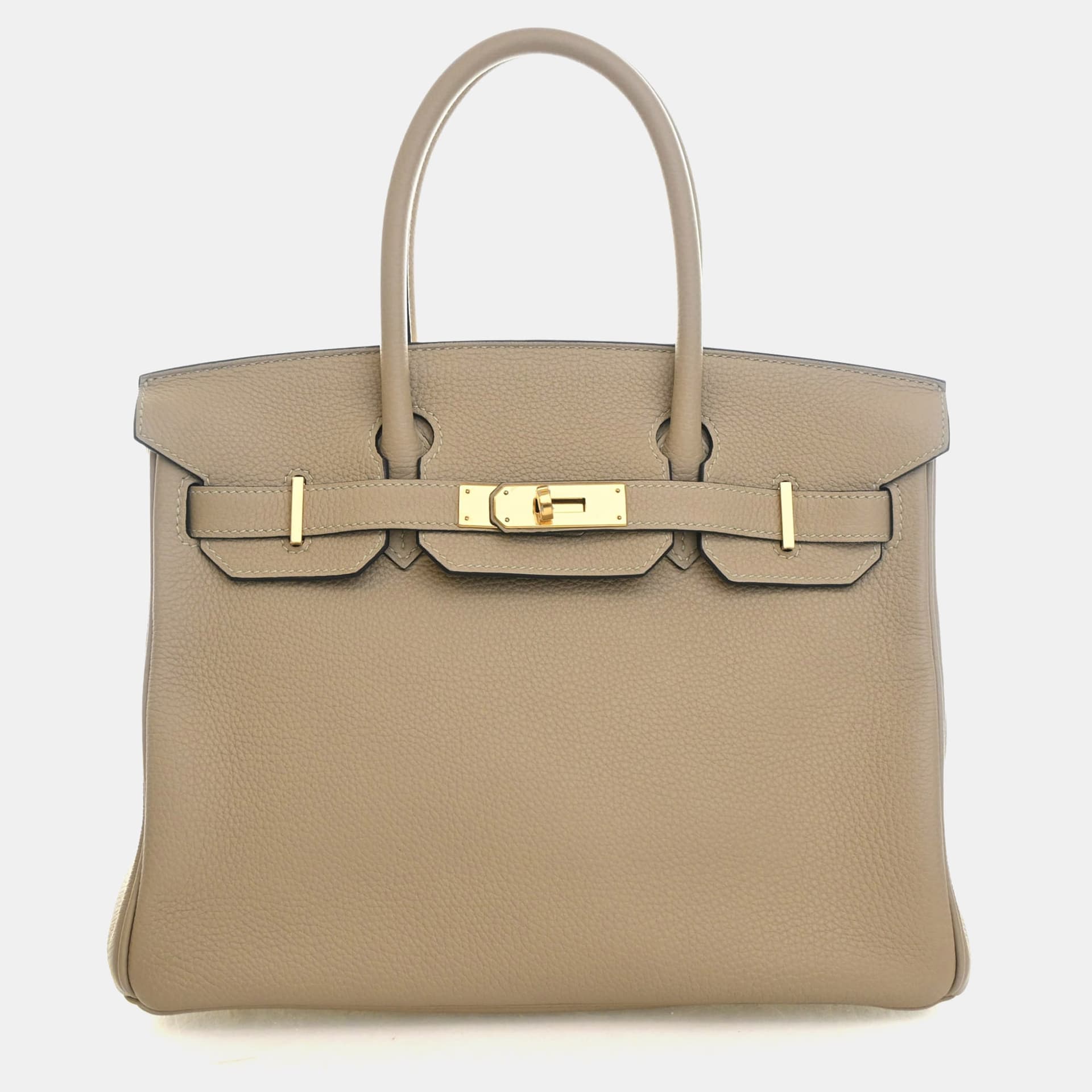 Hermes Birkin 30 Beige Marfa Togo Calfskin Leather Top Handle Bag