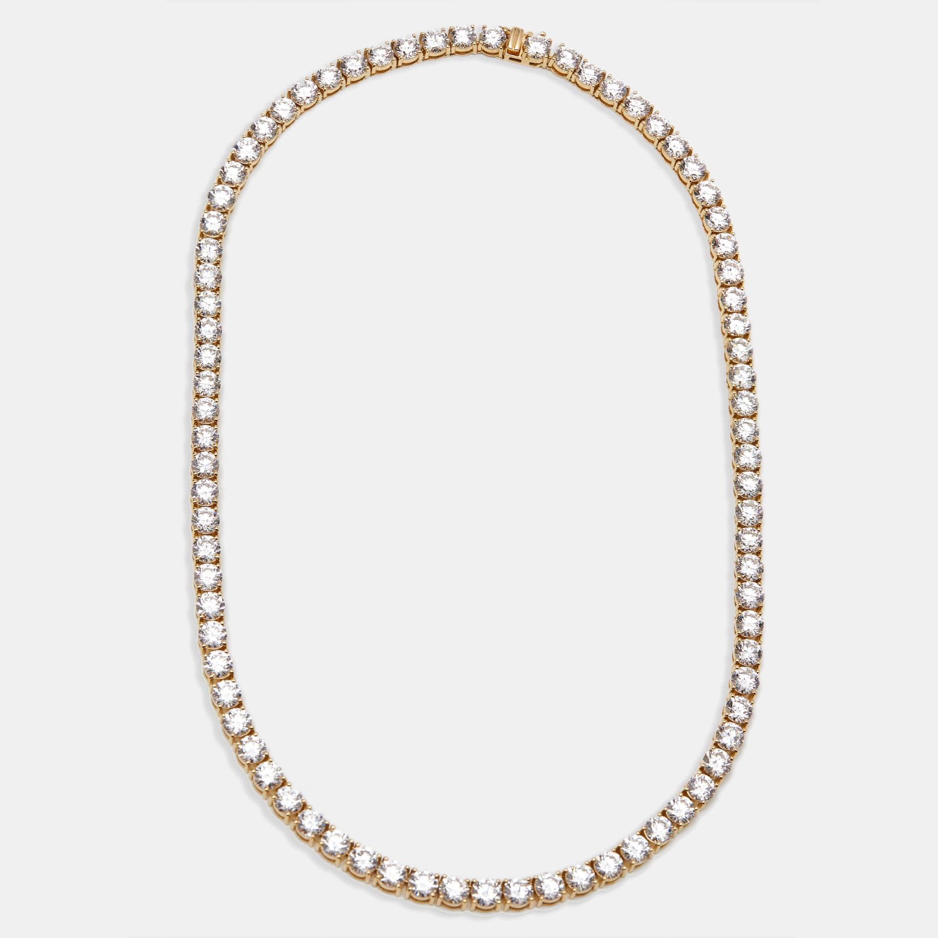 40 cts Round Lab Grown Diamond 18k Yellow Gold Necklace