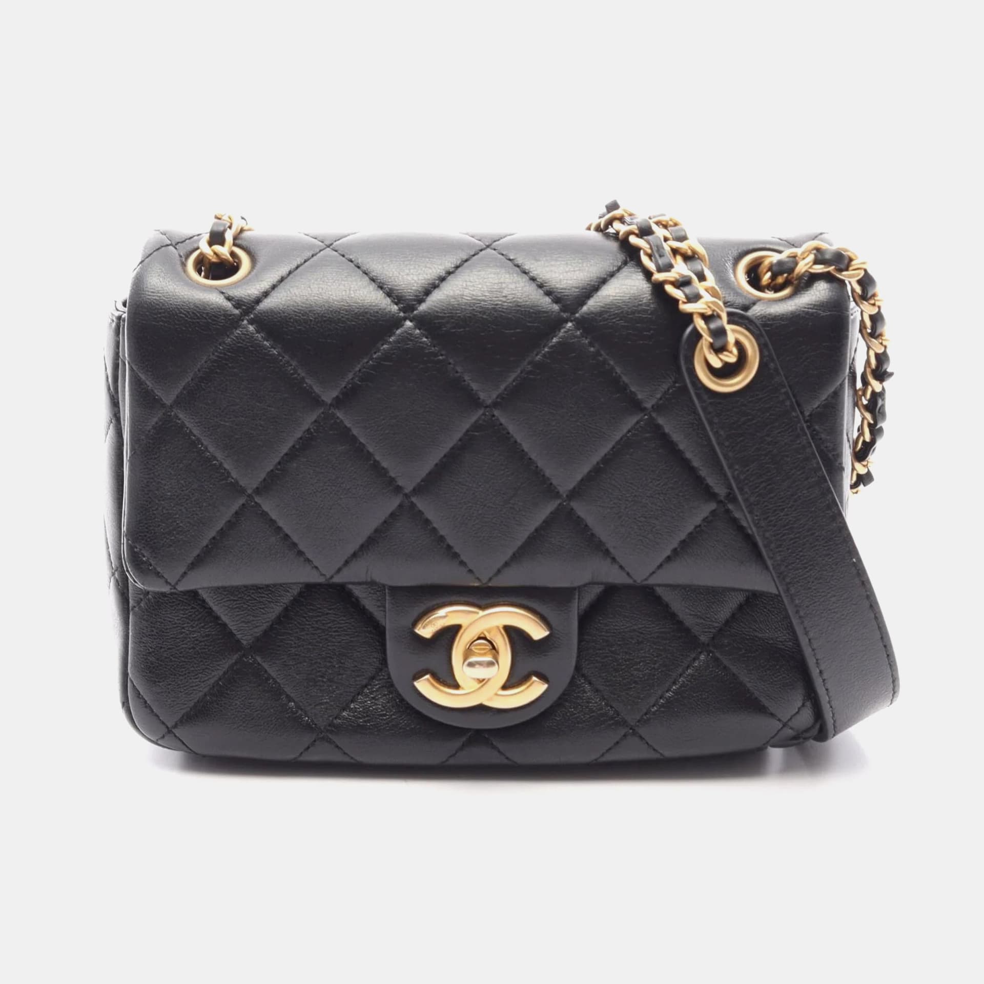 Chanel Funky Town Mini Black Lambskin Leather Shoulder Bag