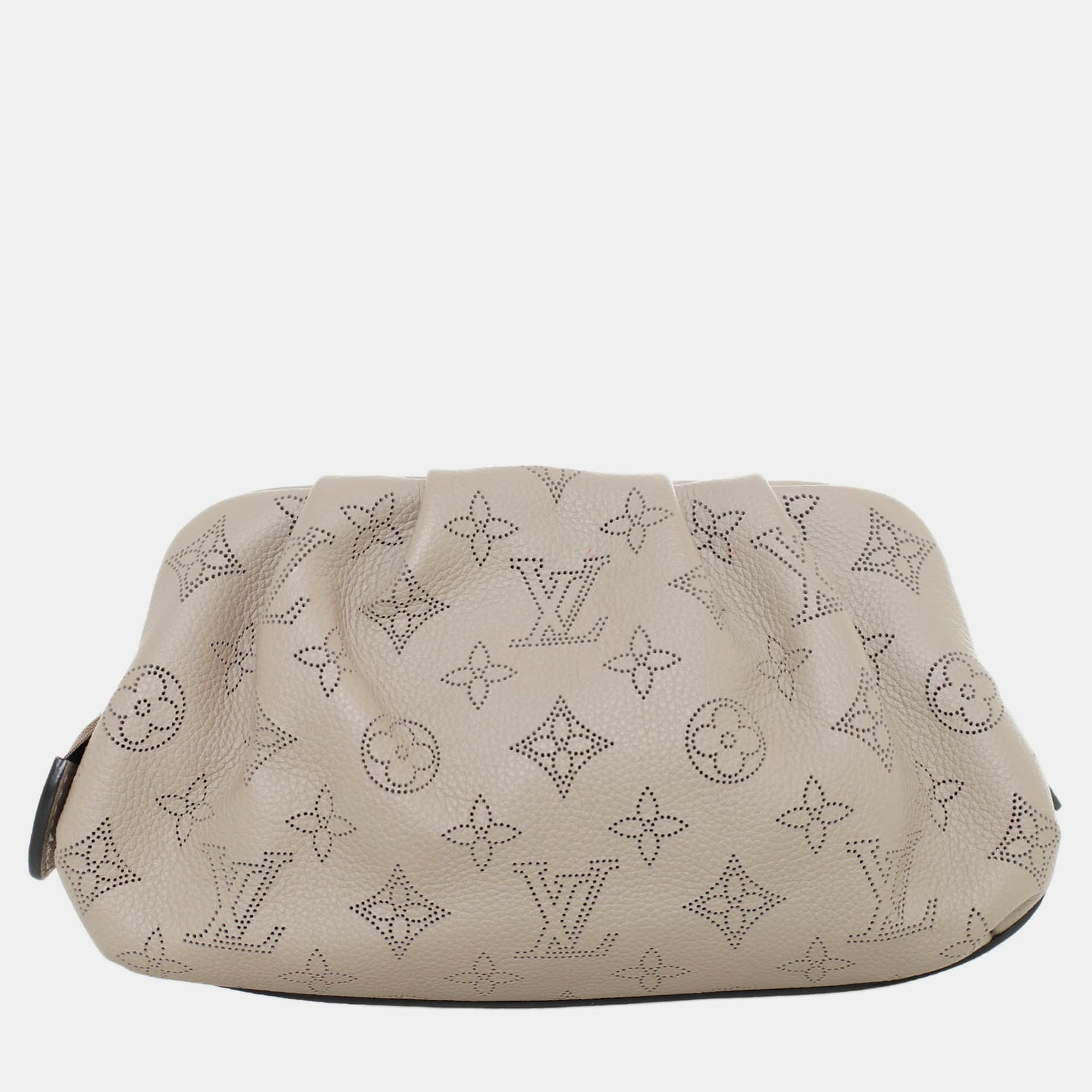 Louis Vuitton Scala Mini Pouch Bag Grey Mahina Leather Shoulder Bag