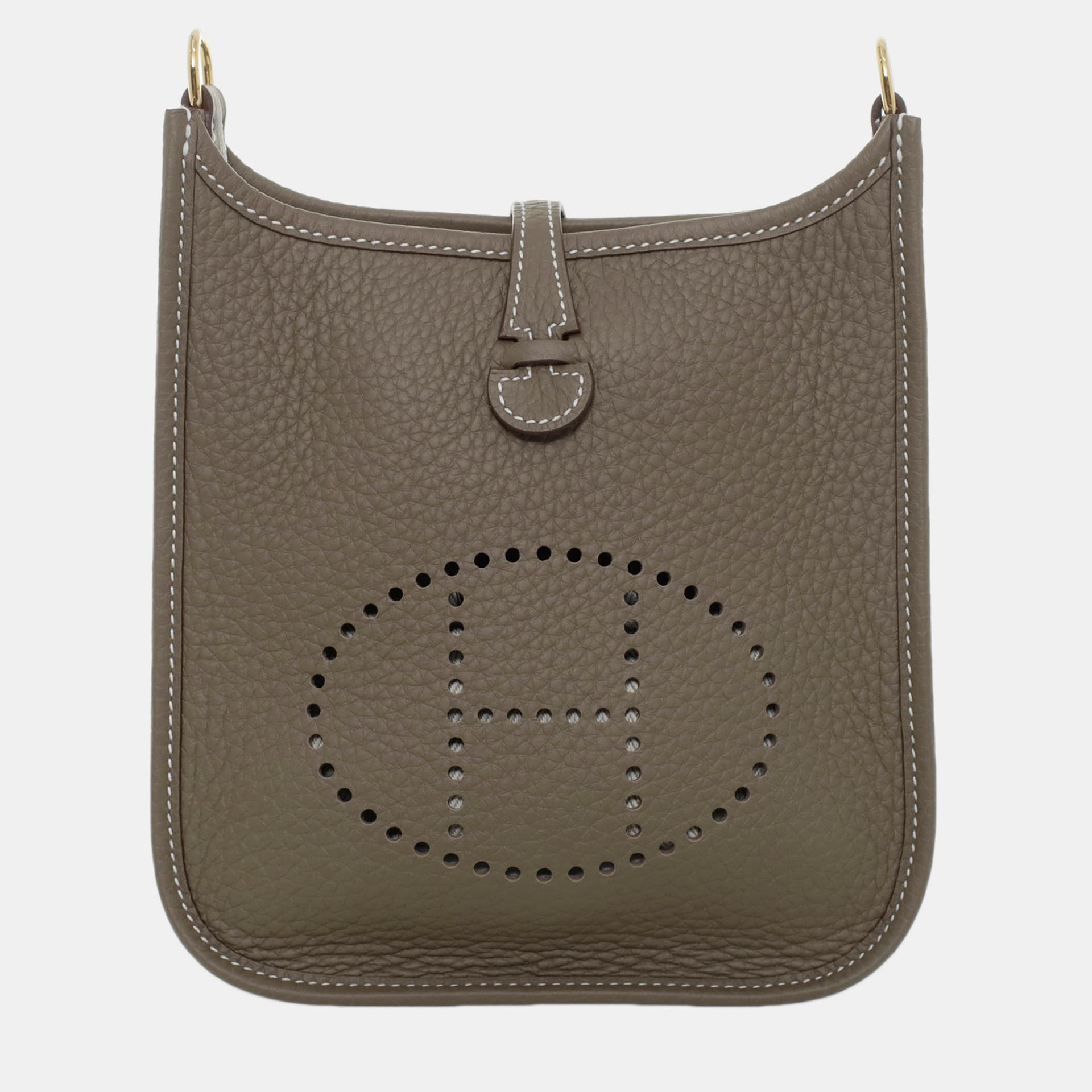 Hermes Evelyne 16 Etoupe Clemence Leather Crossbody Bag