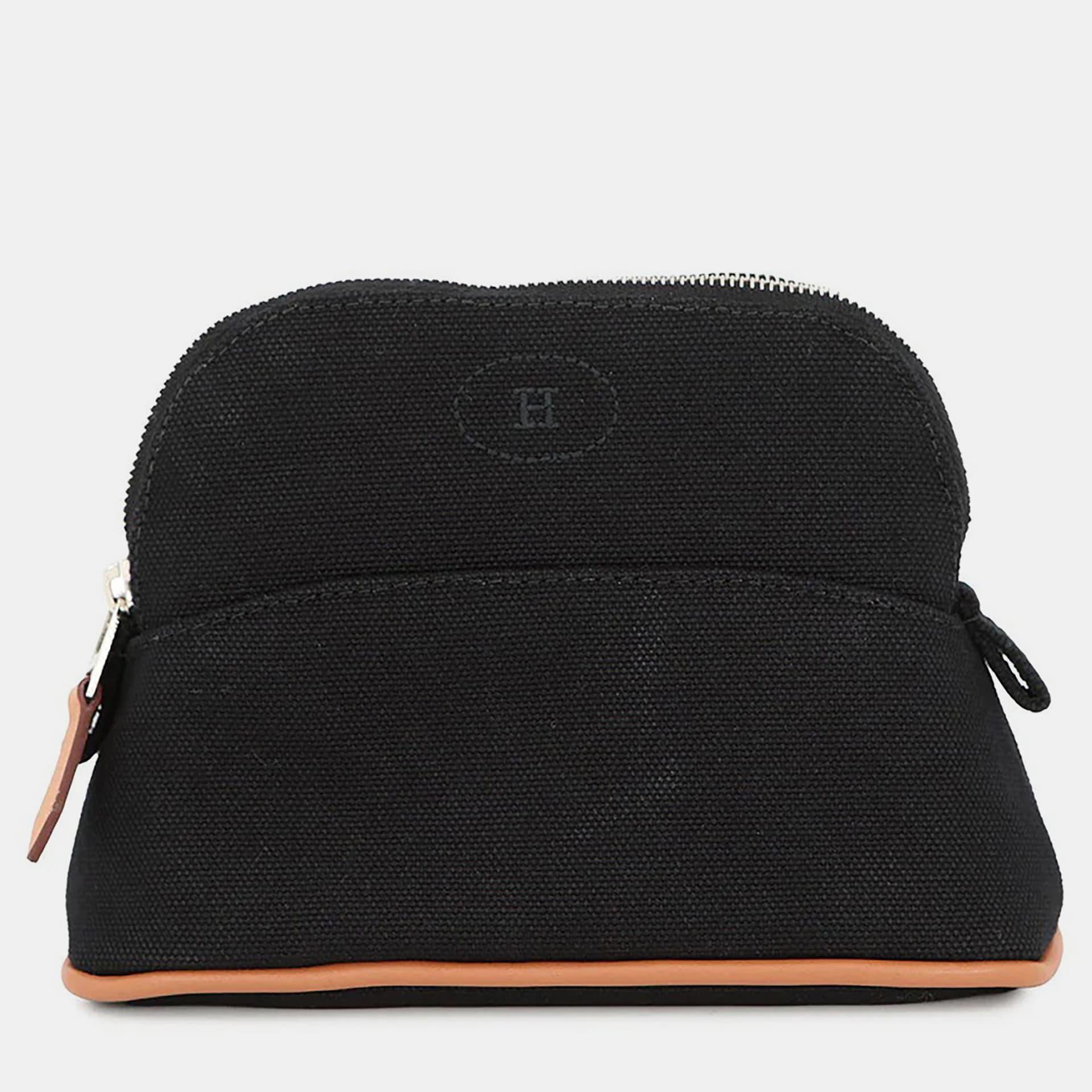 Hermes Bolide Pouch Mini Black Canvas Pouch Bag