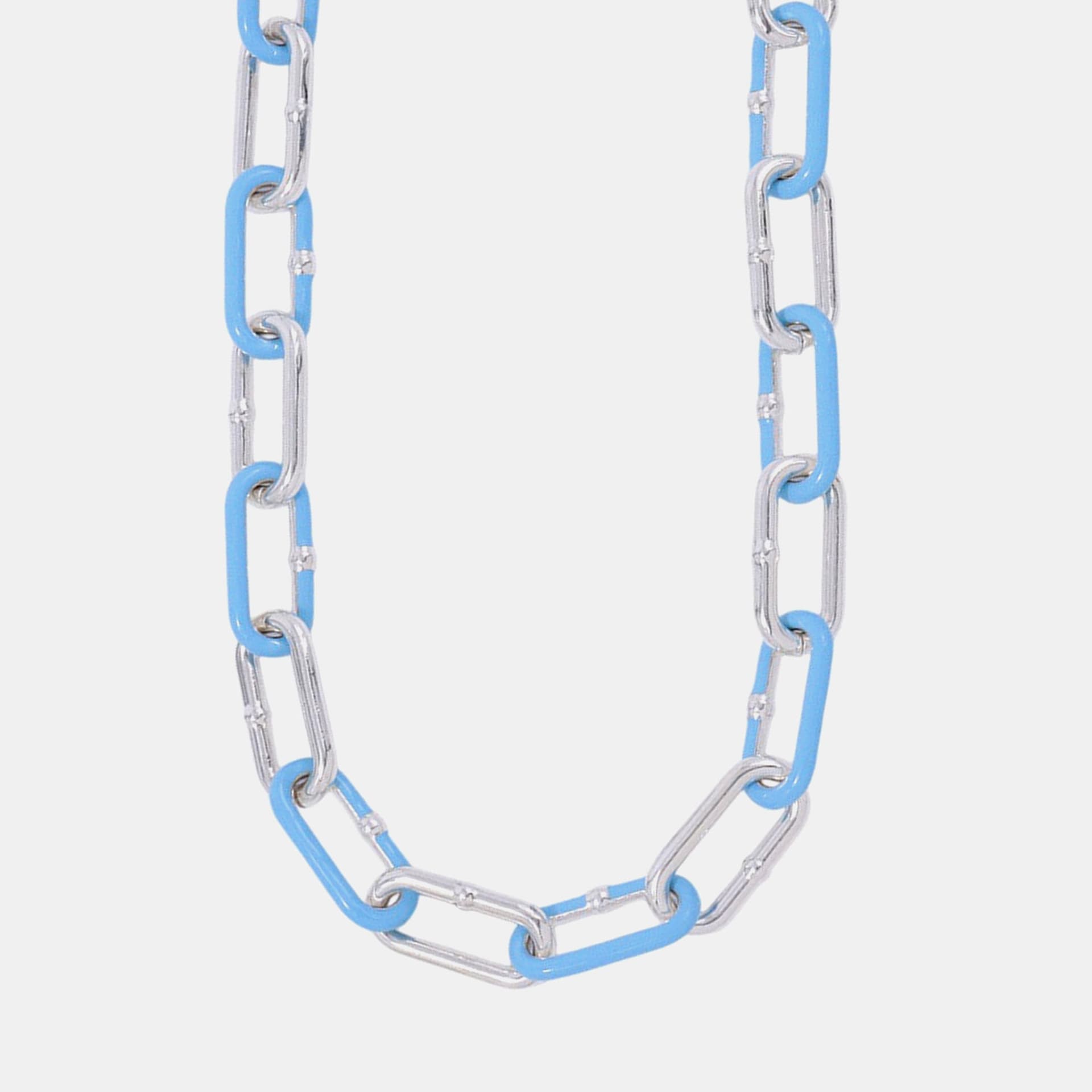 Bottega Veneta Chain Choker Necklace Light Blue Sv925 Light Blueenamel