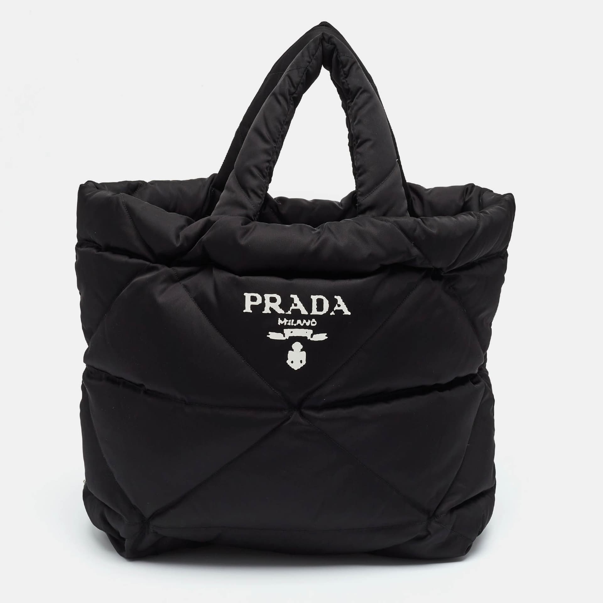 Prada Black Quilted Padded Re-Nylon Tote