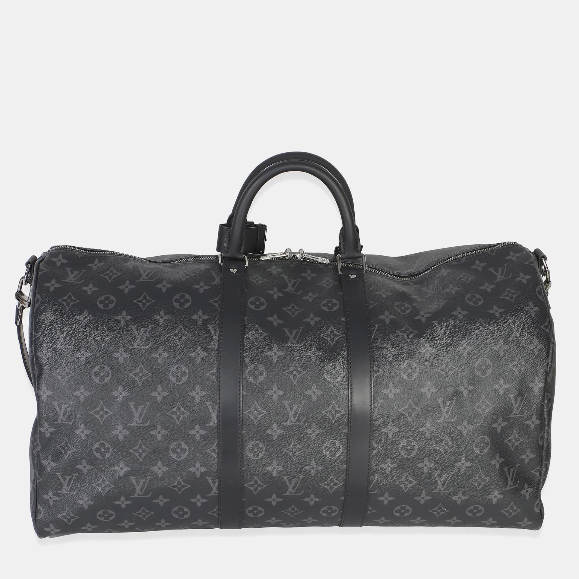 Louis Vuitton Keepall Bandouliere 55 Black Monogram Canvas Duffle Bag