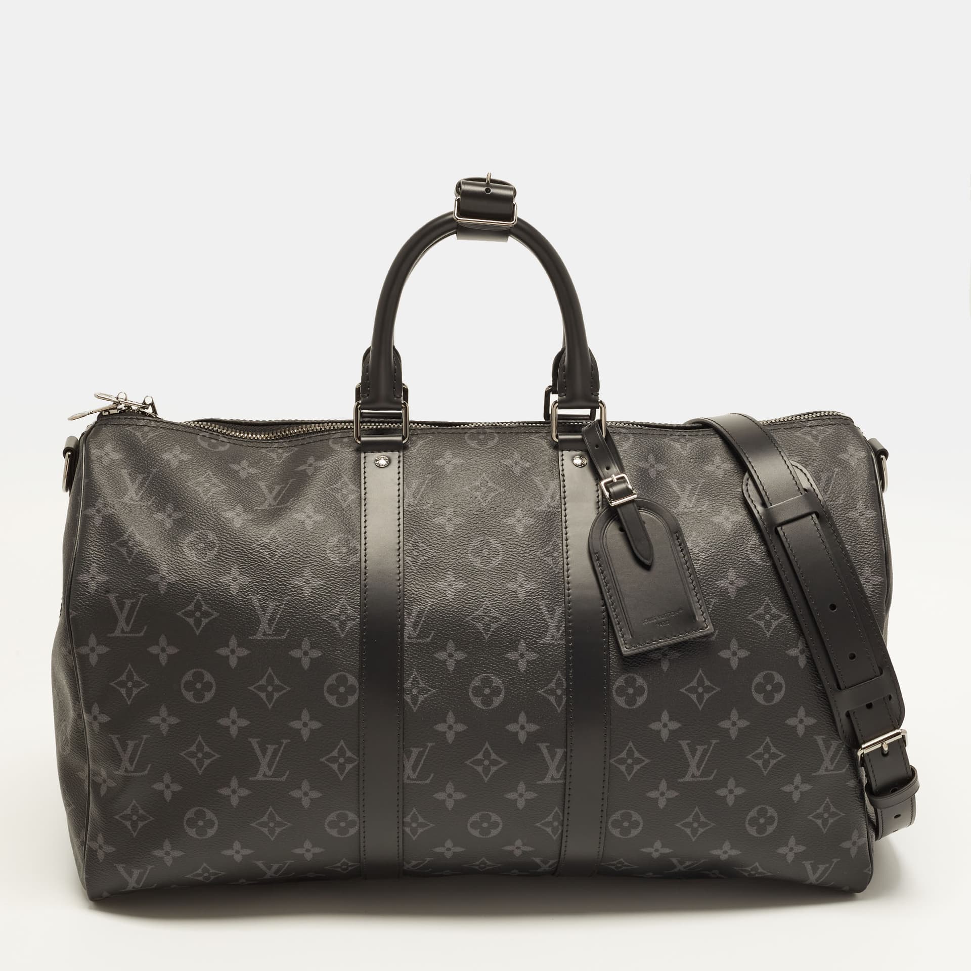 Louis Vuitton Keepall Bandouliere 45 Monogram Eclipse Canvas Duffel Bag