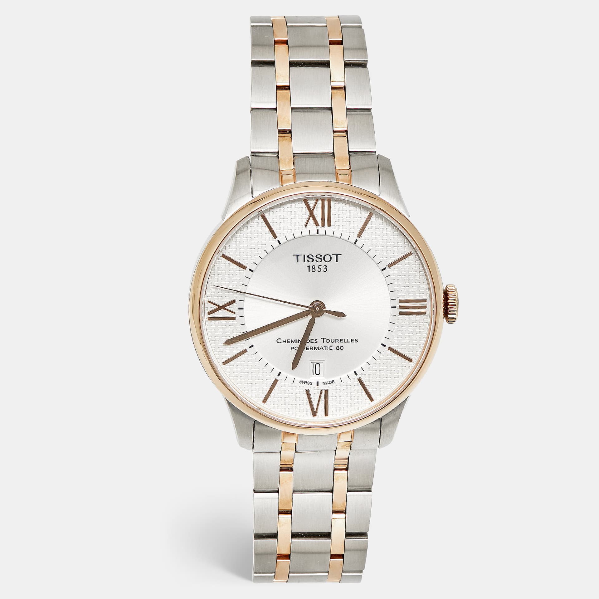 Tissot Chemin Des Tourelles Helvetia Special Edition T099.407.22.038.01 Silver Dial Two Tone Stainless Steel Men's Wristwatch 42 mm