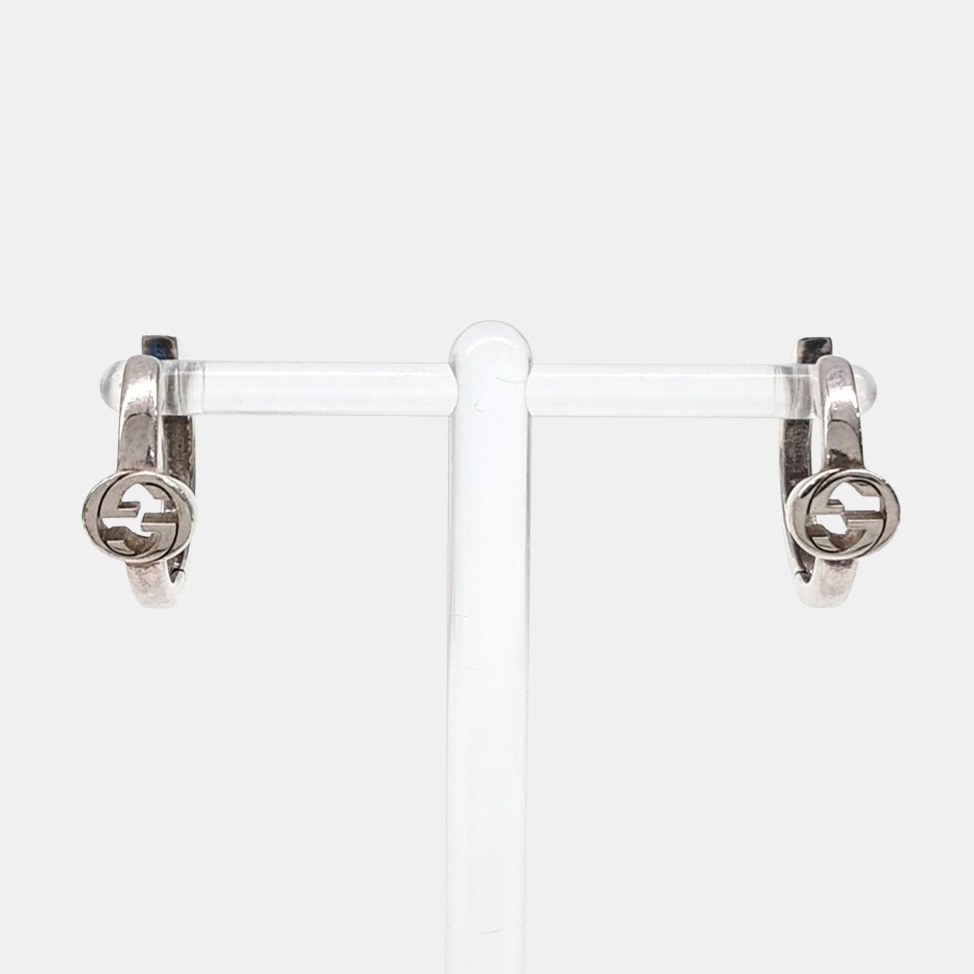 Gucci Silver Interlocking Earrings