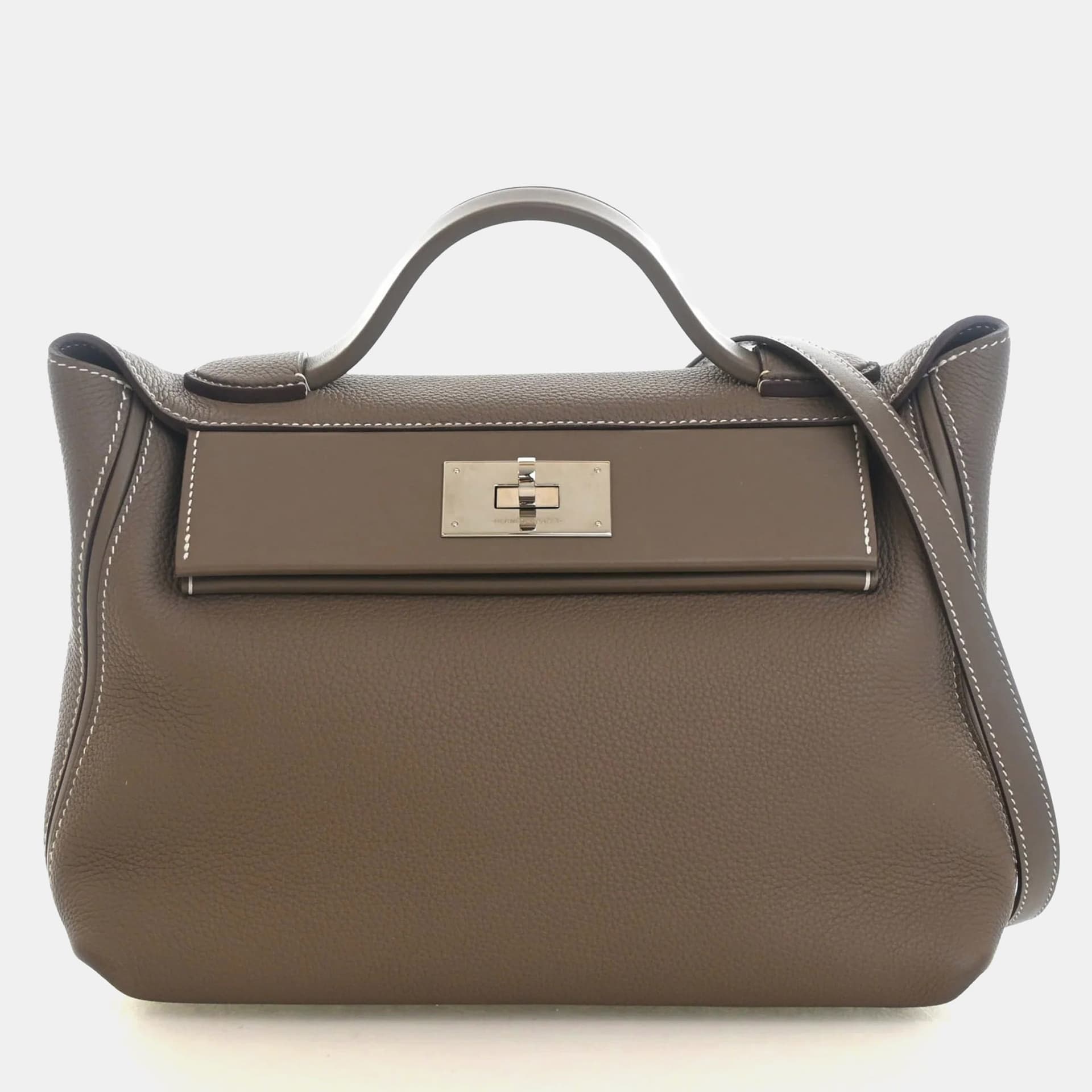 Hermes 24/24 29 Etoupe Togo Calfskin Swift Calfskin Leather Shoulder Bag