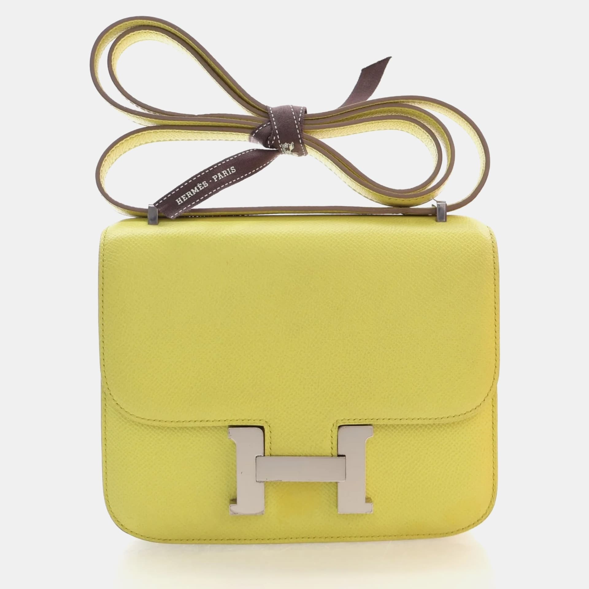 Hermes Constance 18 Lime Epsom Calfskin Leather Crossbody Bag