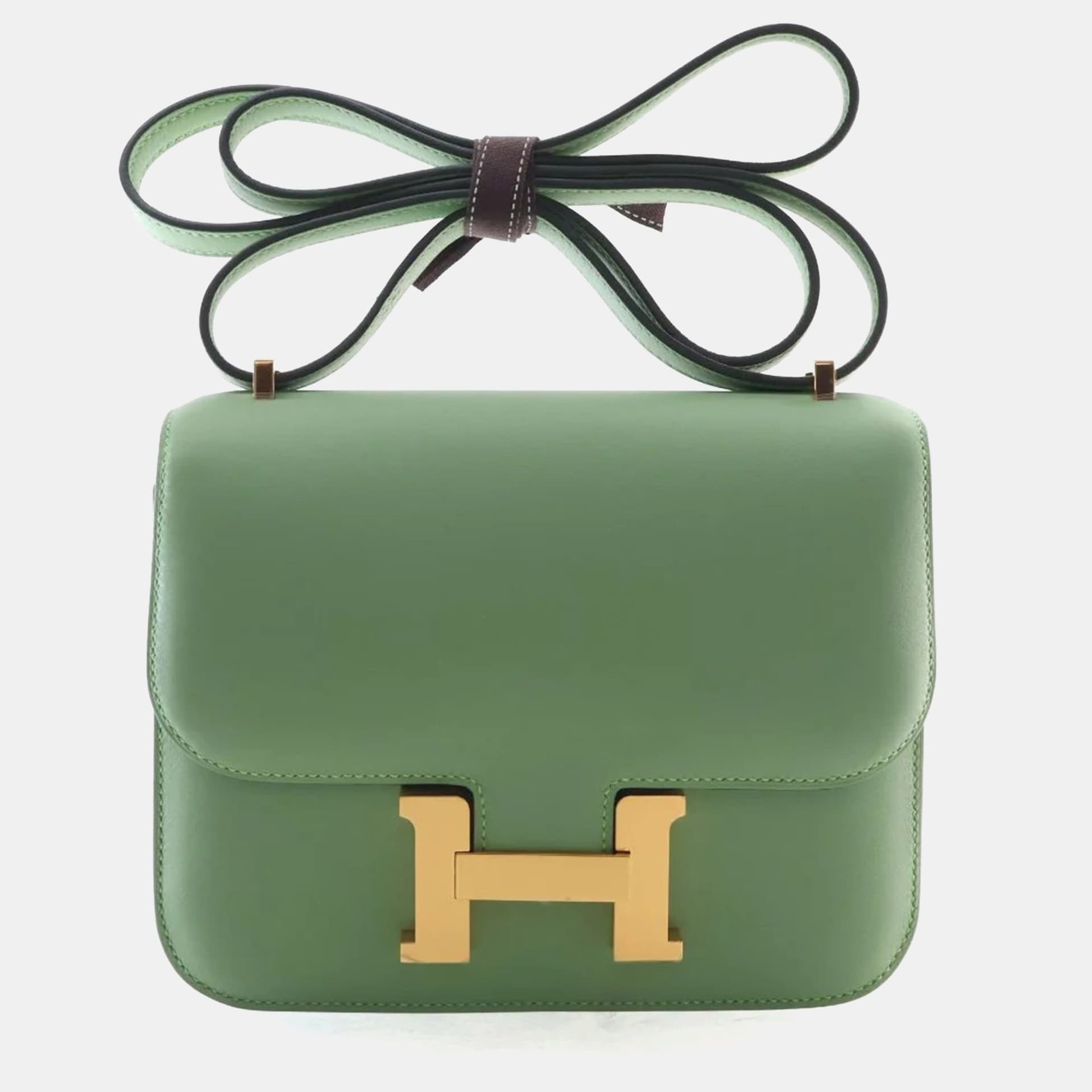 Hermes Constance 18 Vert Criquet Swift Crossbody Bag