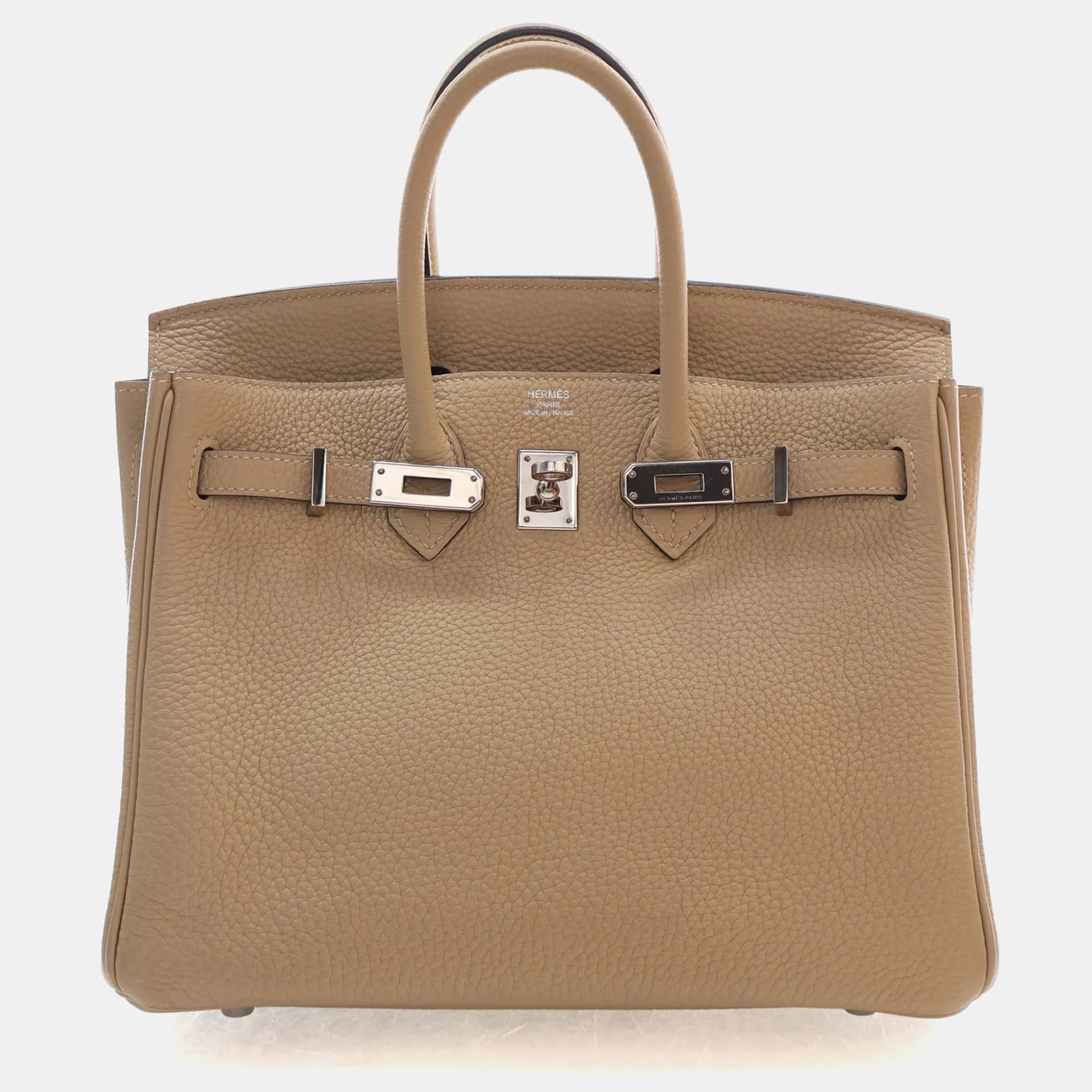 Hermes Birkin 25 Trench Togo Calfskin Leather Top Handle Bag
