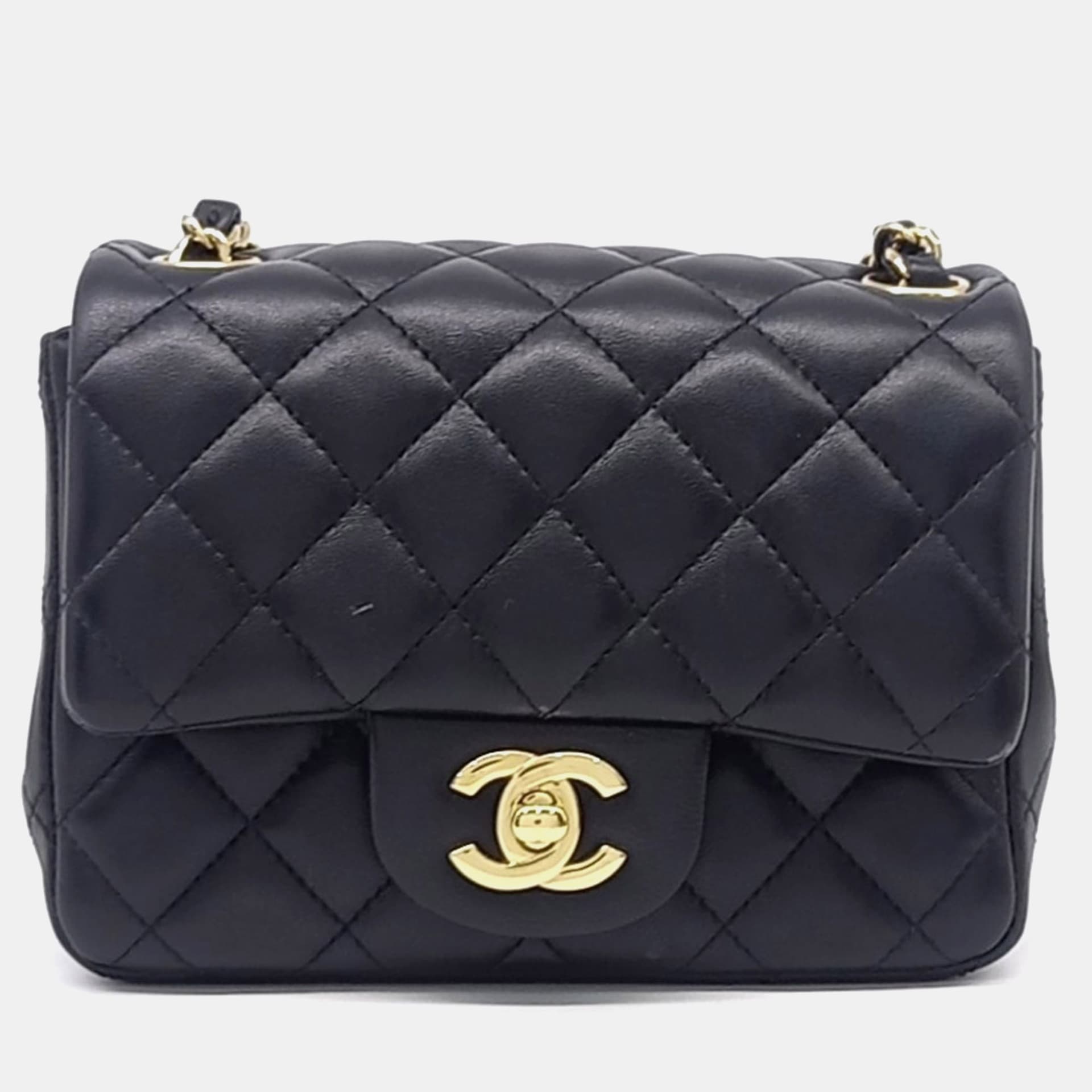 Chanel Petite Sac Black Lambskin Leather Crossbody Bag