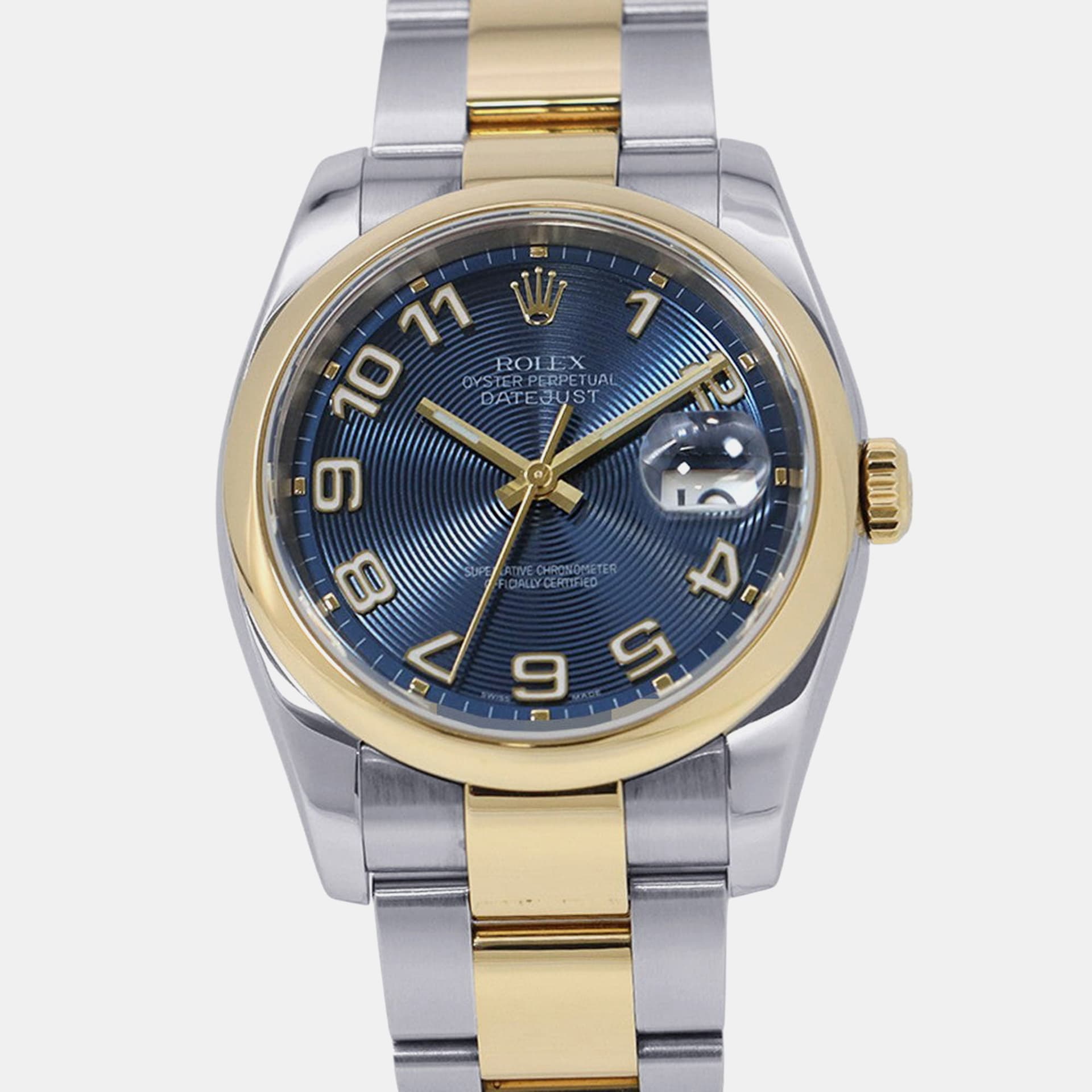 Rolex Datejust 116203 Blue 18K Yellow Gold, Stainless Steel Automatic Men's Wristwatch 36mm