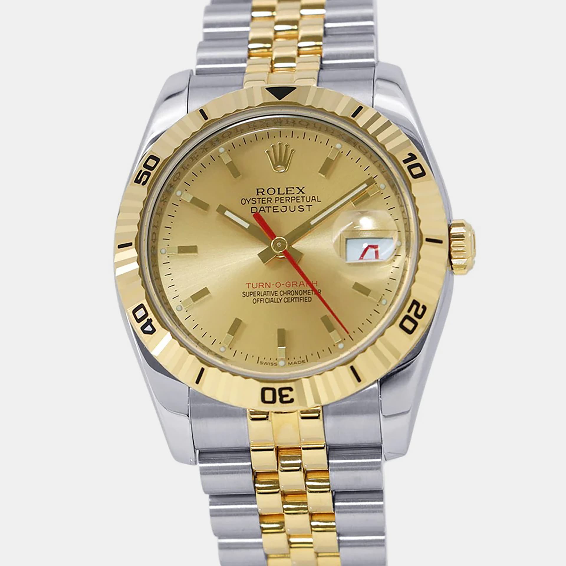 Rolex Datejust Turn-O-Graph 116263 Gold 18K Yellow Gold, Stainless Steel Automatic Men's Wristwatch 36mm