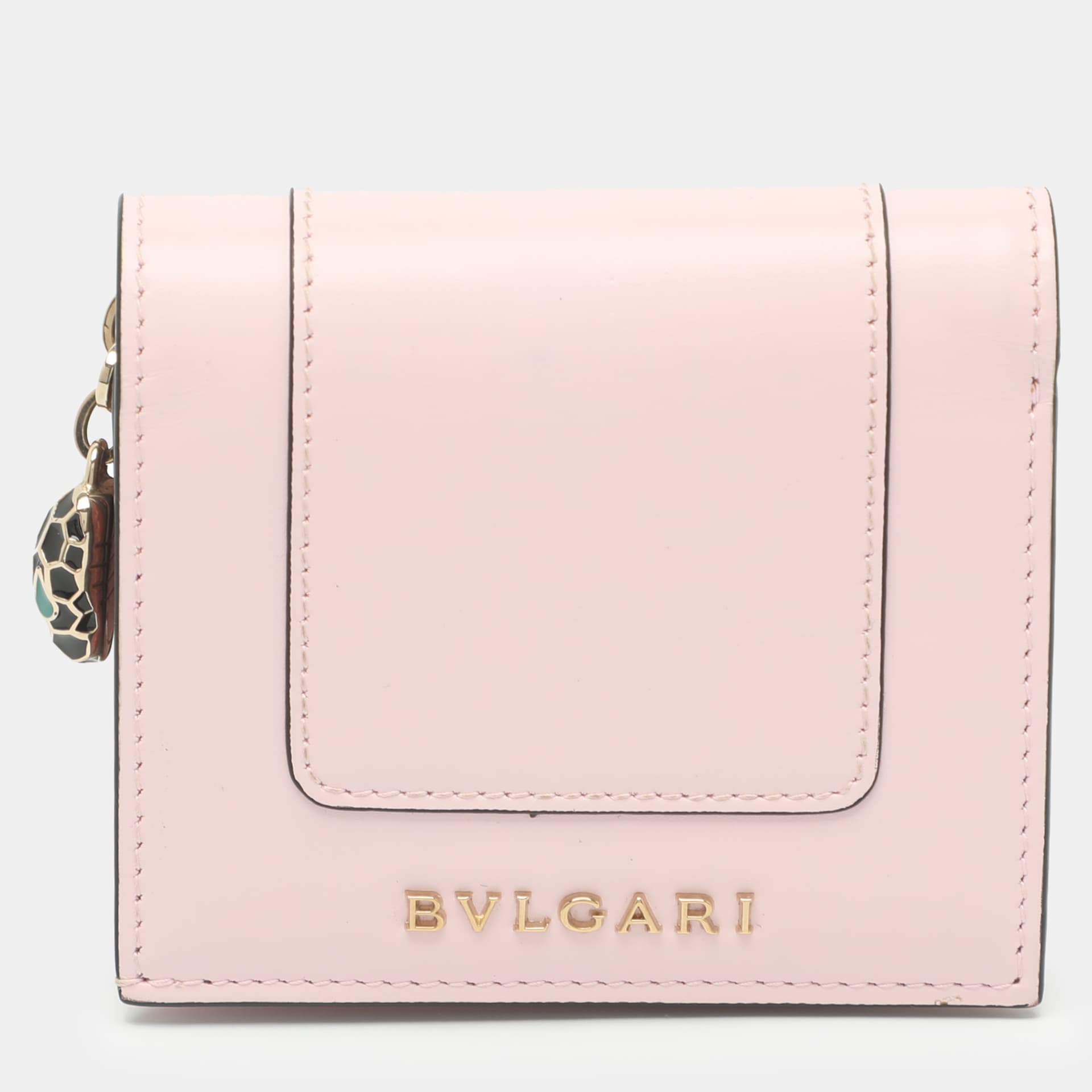 Bvlgari Serpenti Forever Pink Leather and Leather Bifold Wallet
