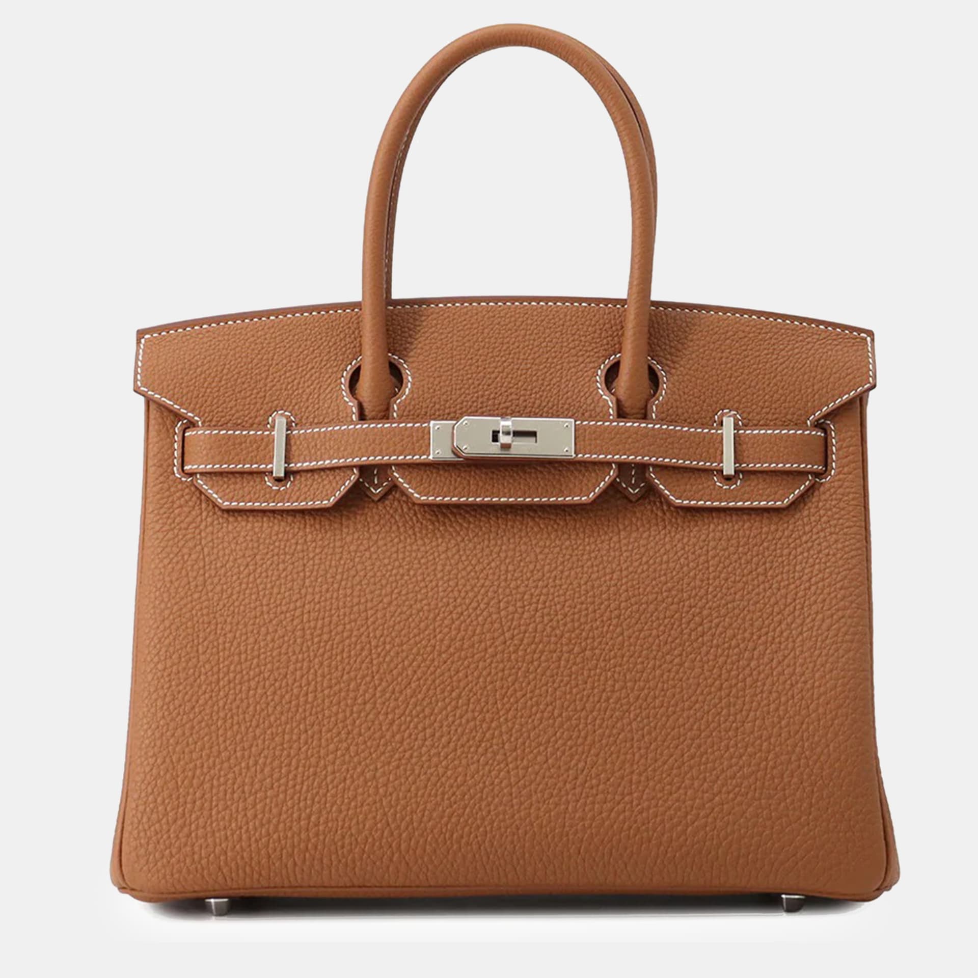 Hermes Birkin Gold Togo Leather Size 30 Tote Bag