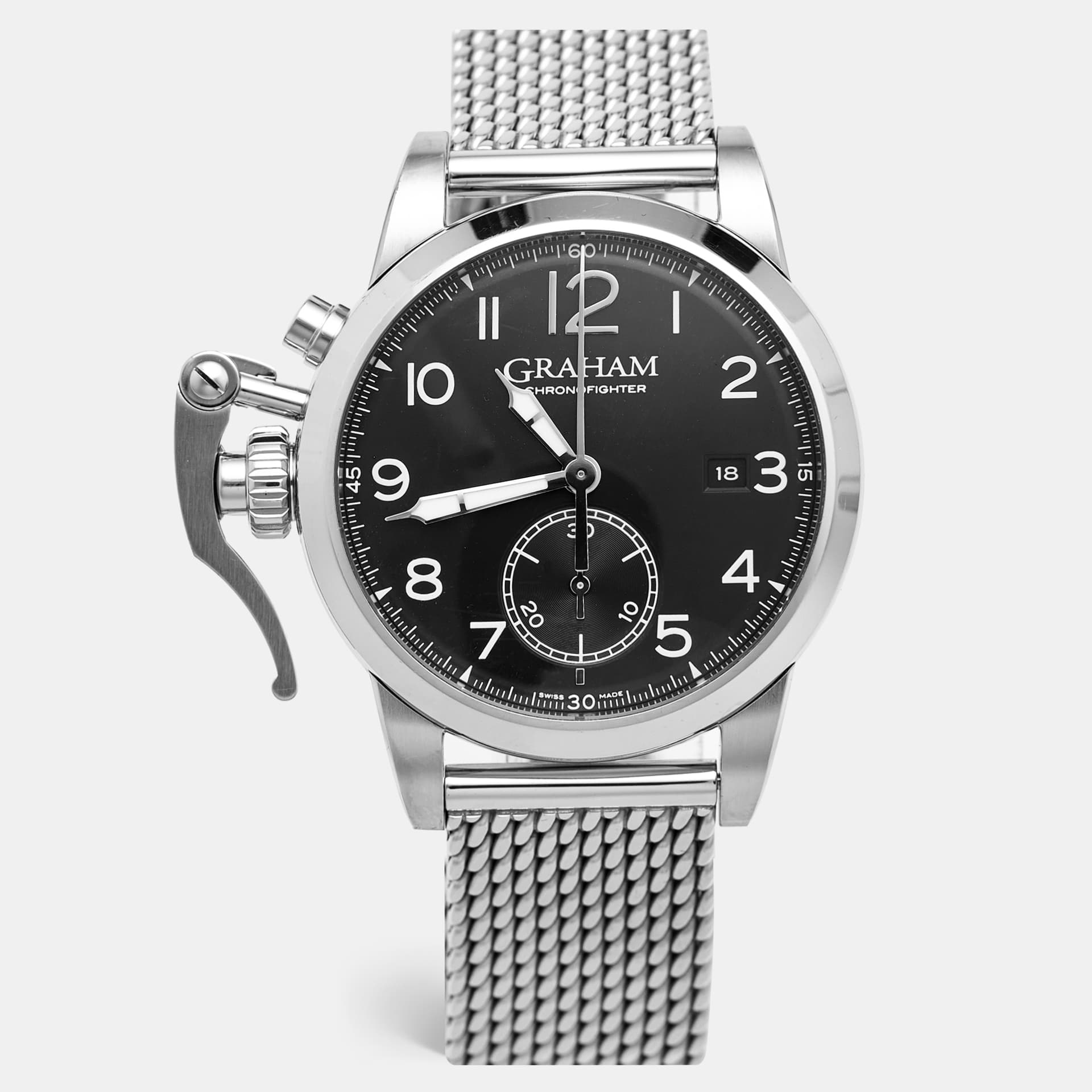 Graham Chronofighter 1695 2CXAS.B02A.A24F Black Dial Stainless Steel Men's Wristwatch 42 mm