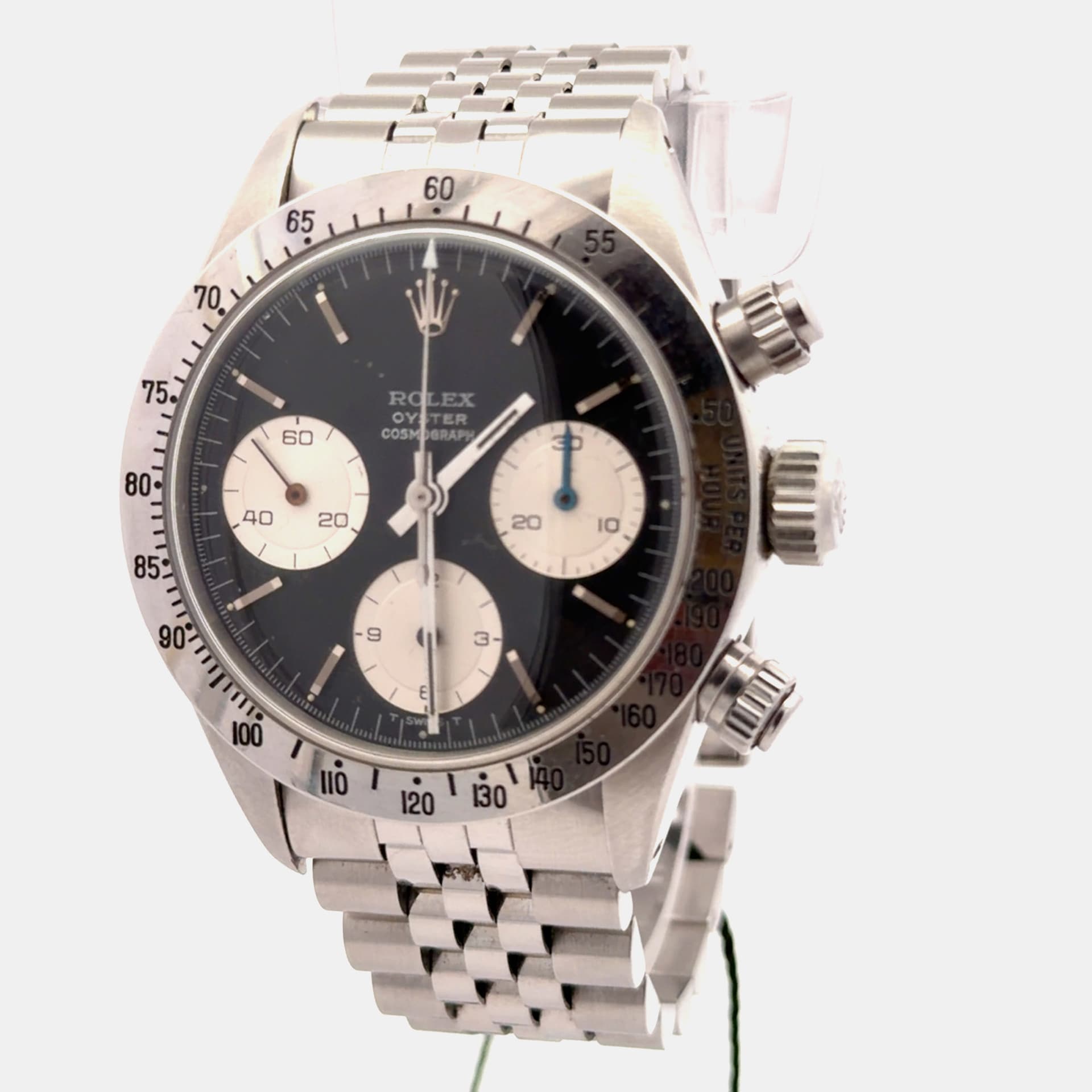 Rolex Cosmograph Daytona 6265 Black Stainless Steel Manual Winding Men's Wristwatch 37mm