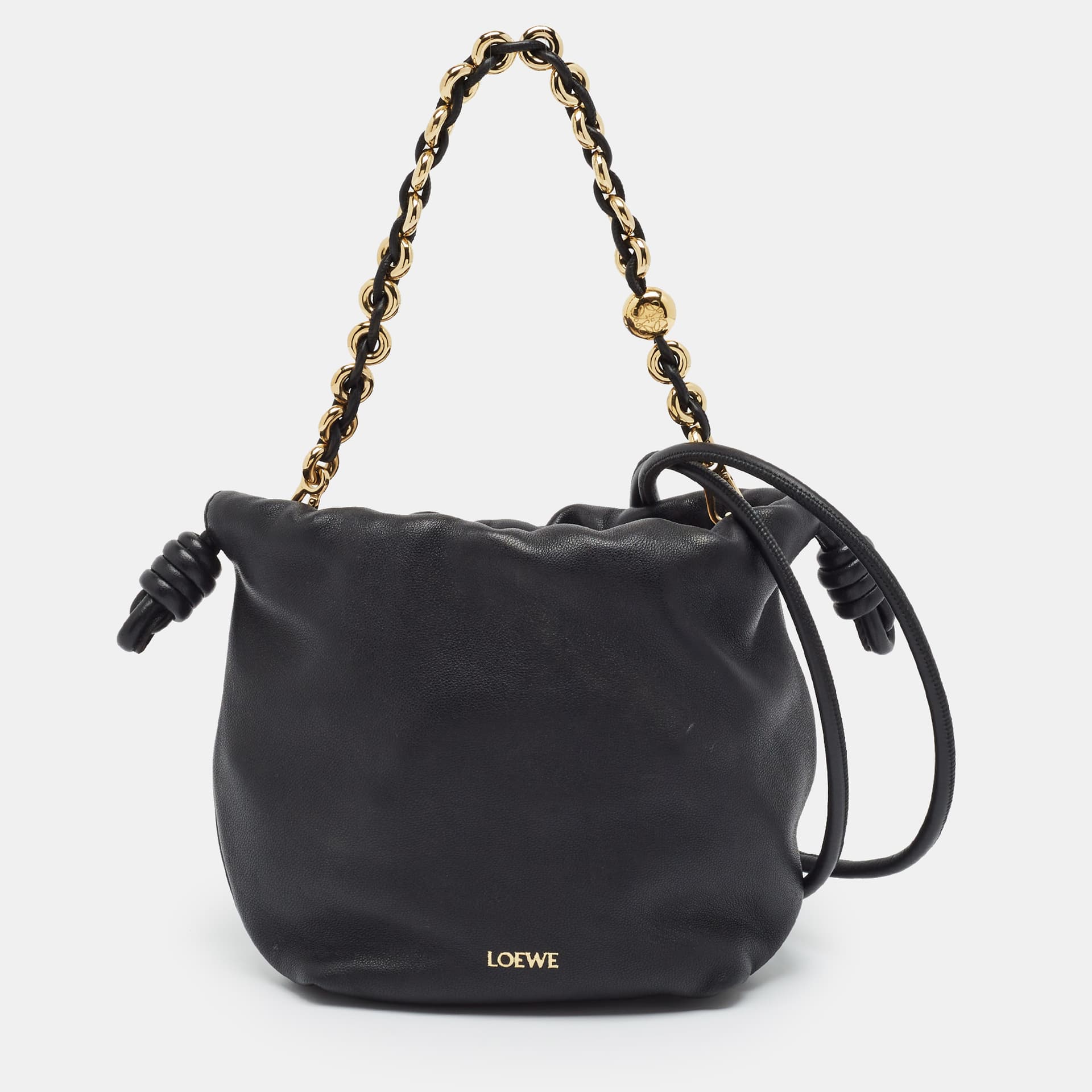 Loewe Flamenco Purse Mini Black Leather Bag