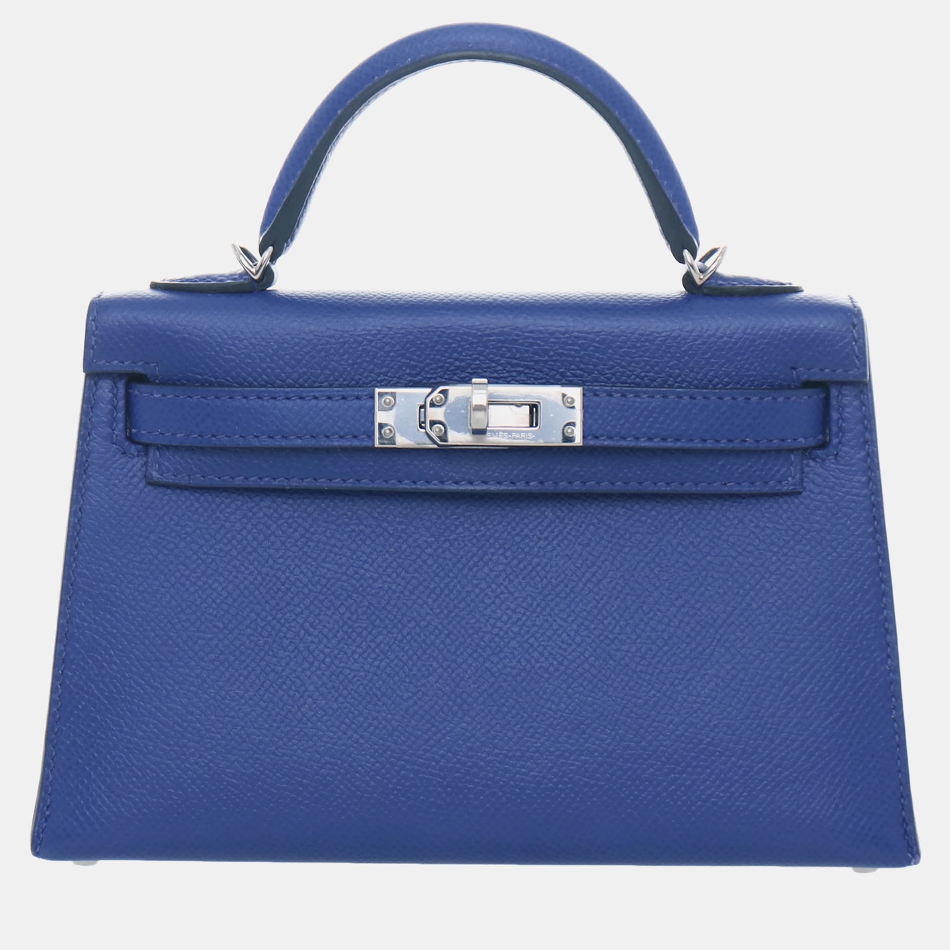 Hermes Epsom Leather Bleu Electric Mini Kelly