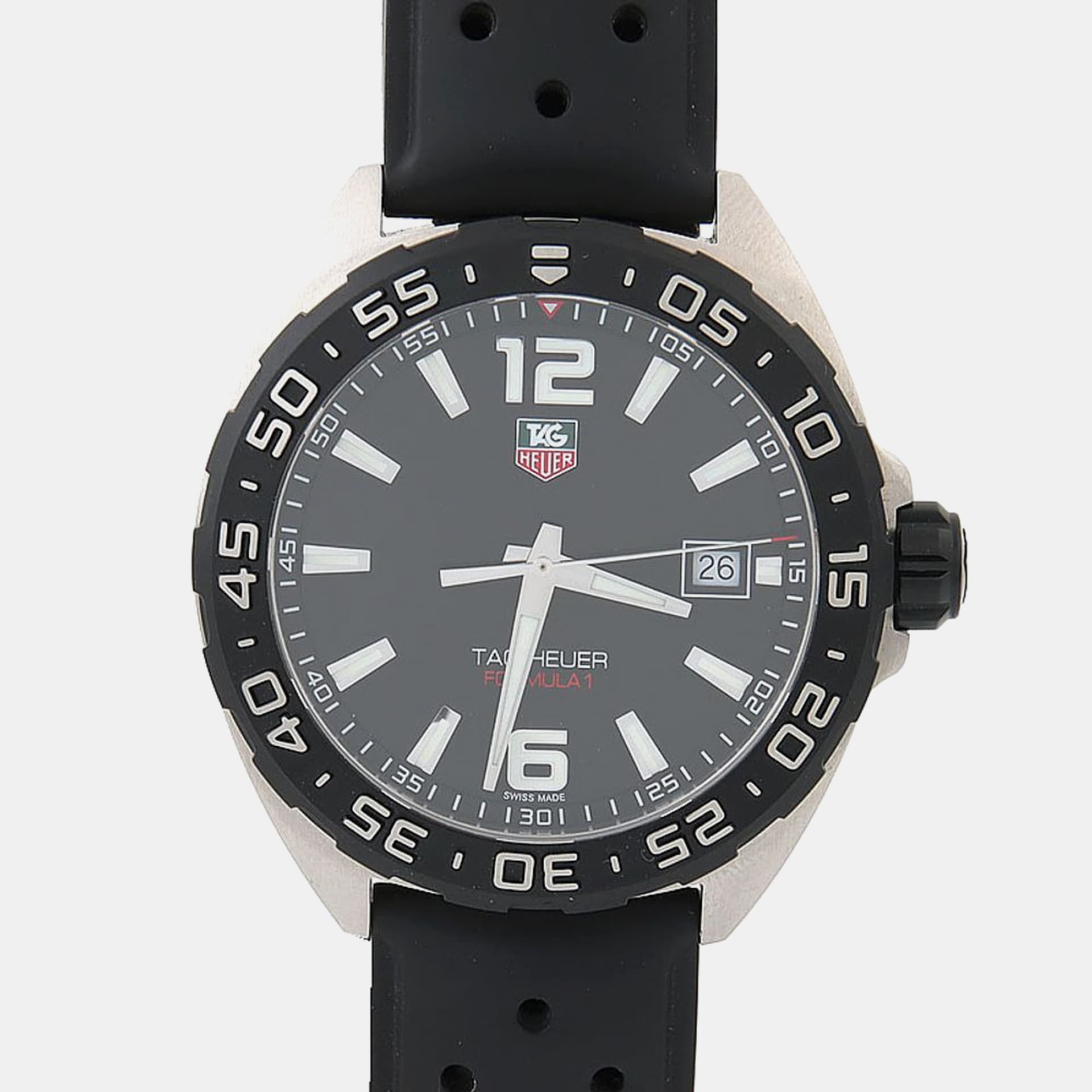 Tag Heuer Formula 1 WAZ1110 Black Stainless Steel Quartz Men's Wristwatch 41mm