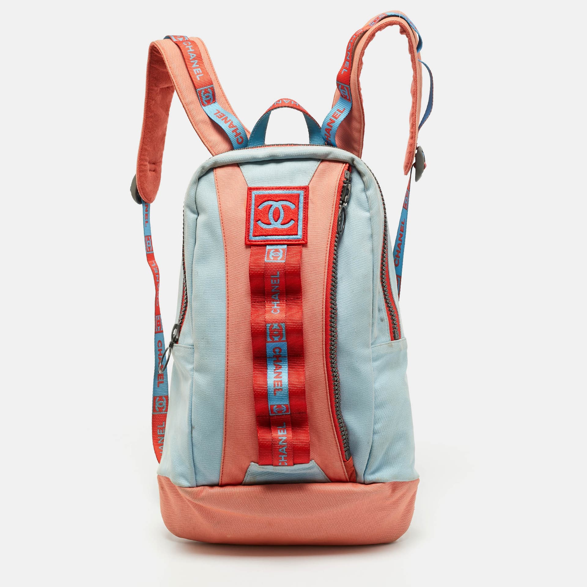 Chanel CC Sports Line Blue/Orange Canvas Backpack
