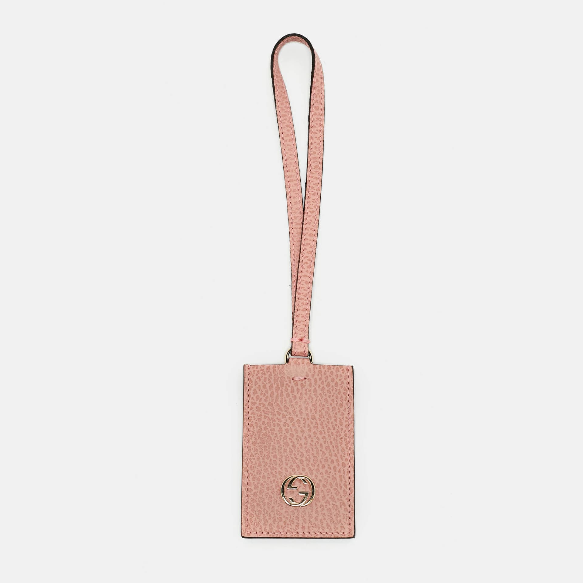 Gucci Interlocking G Luggage Tag Pink Leather