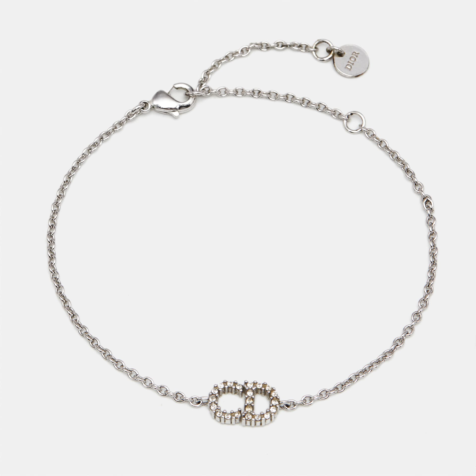 Christian Dior CD Crystals Silver Tone Bracelet