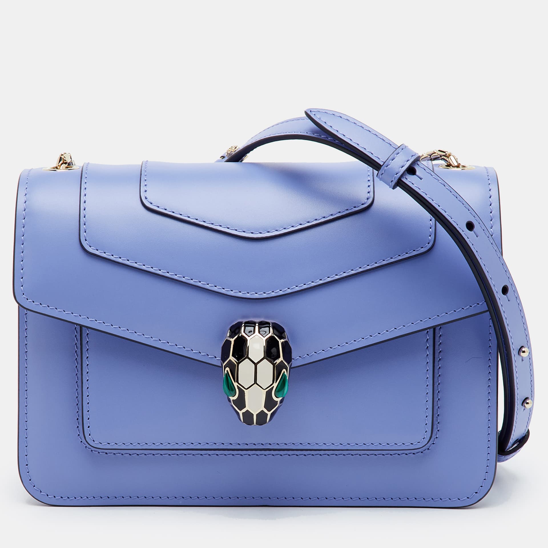 Bvlgari Serpenti Forever Small Light Purple Leather Flap Shoulder Bag