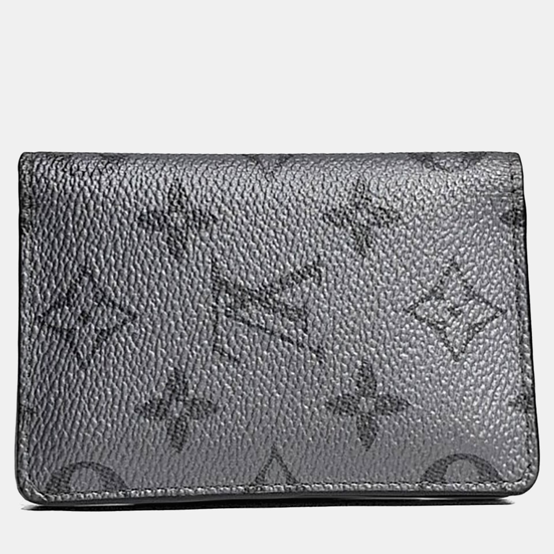 Louis Vuitton Pocket Organizer Silver PVC Monogram Wallet Bag