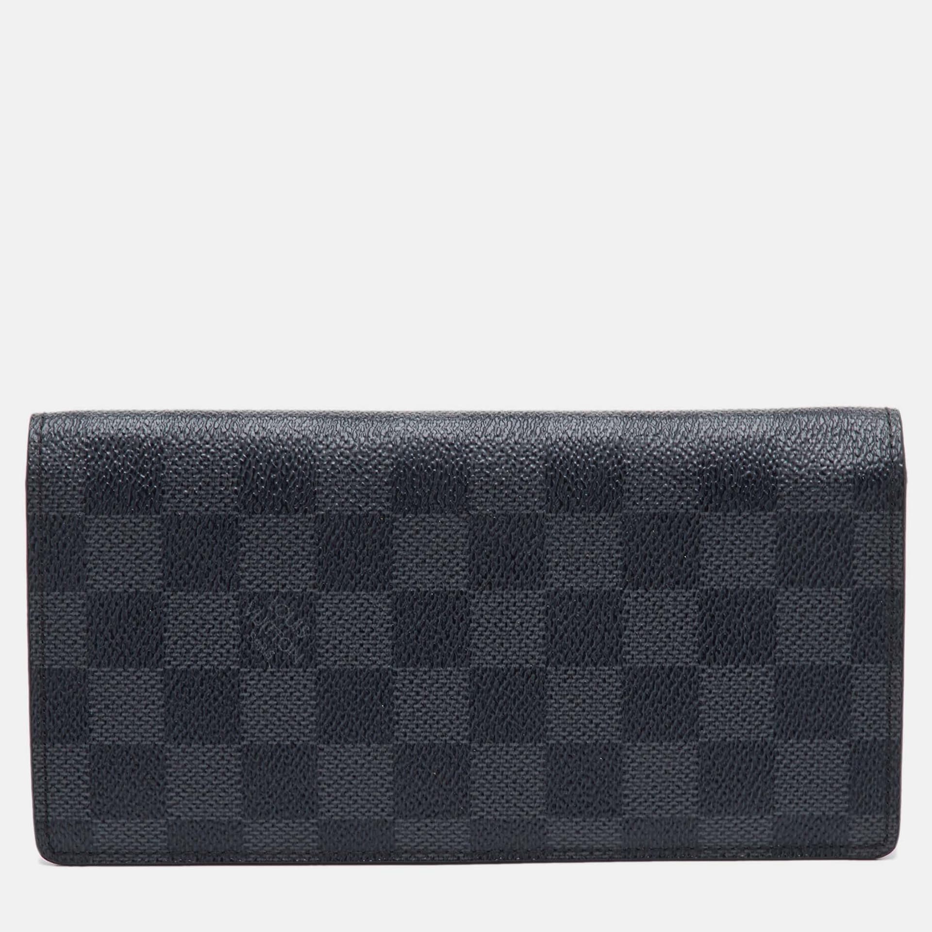 Louis Vuitton Brazza Damier Graphite Canvas Long Wallet