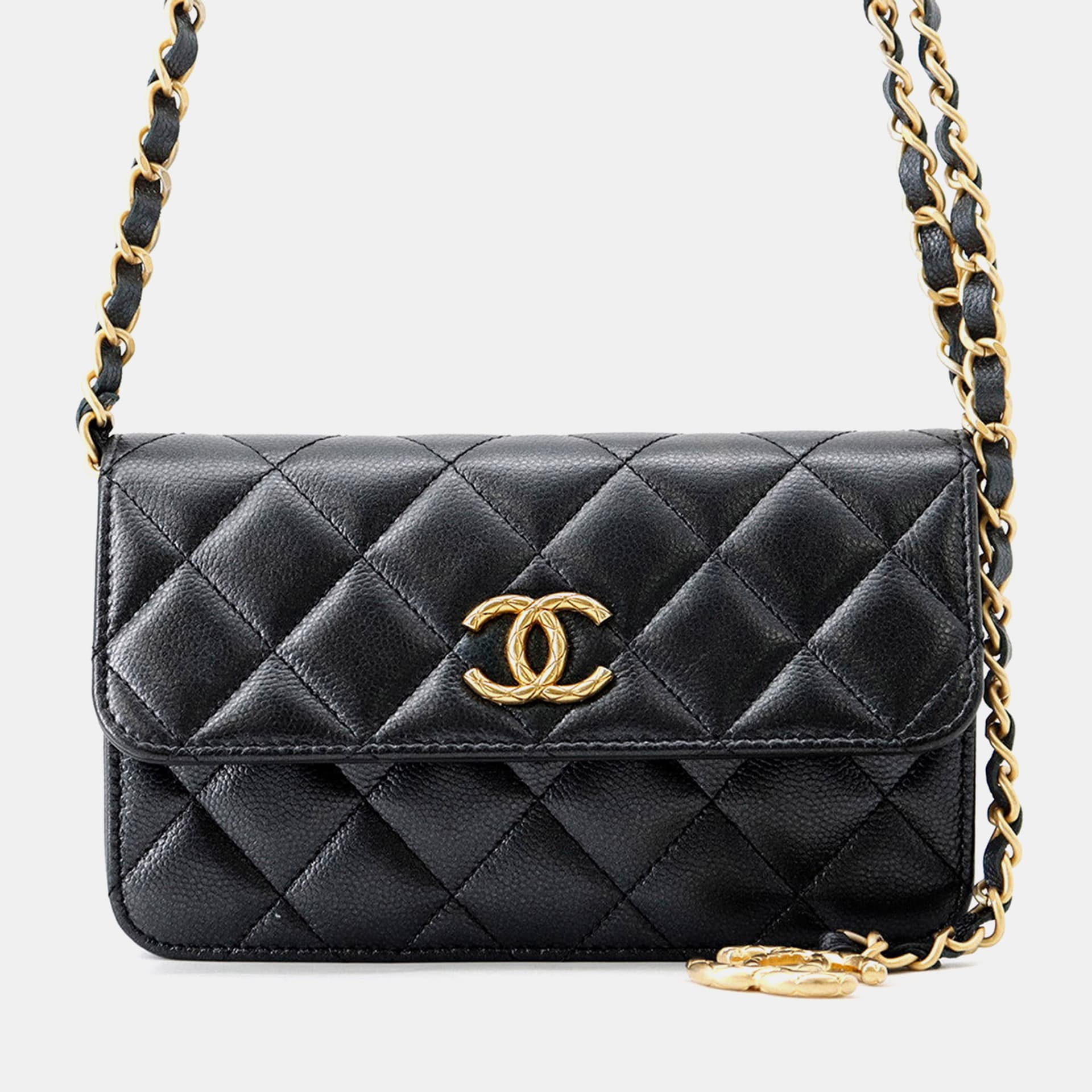Chanel Wallet on Chain Black Caviar Leather Crossbody Bag