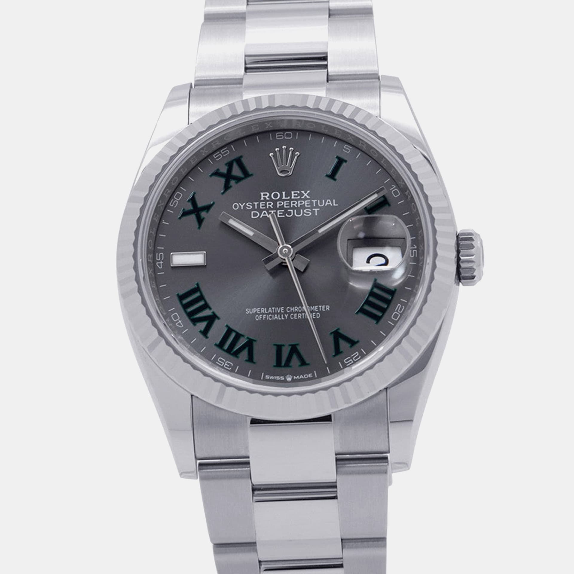 Rolex Datejust 126234 Grey Stainless Steel Automatic Men's Wristwatch 36mm