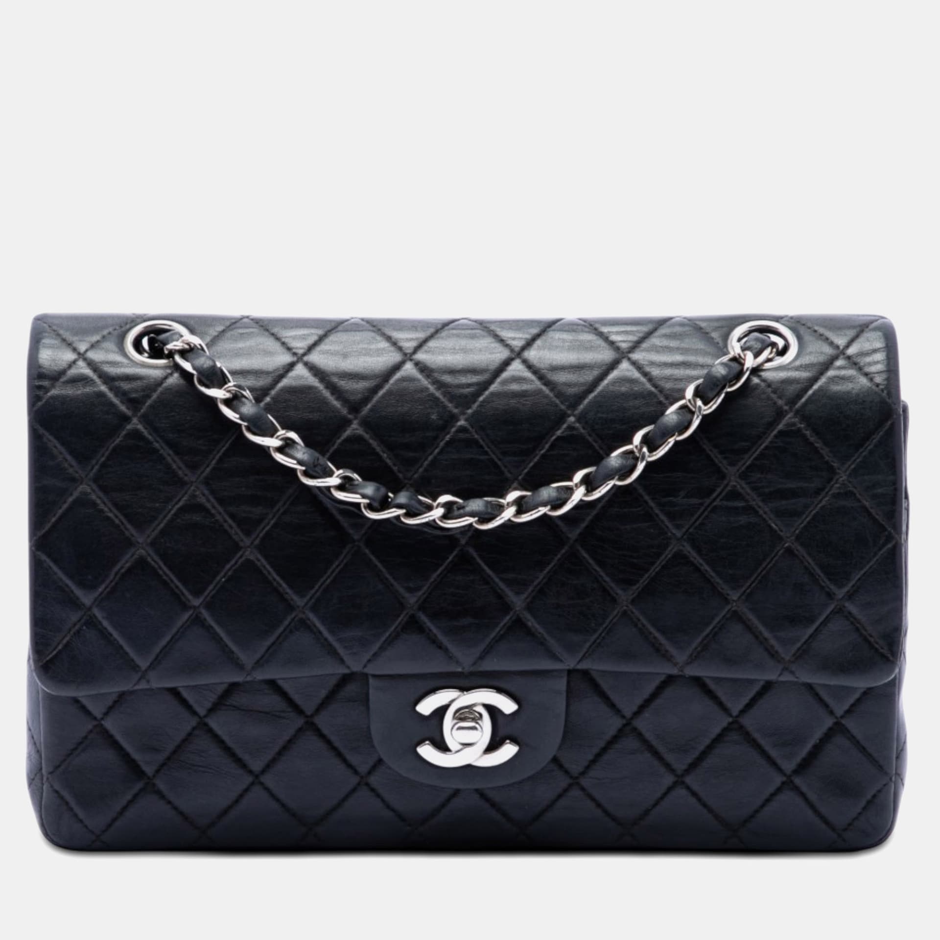 Chanel Classic Medium Black Lambskin Shoulder Bag